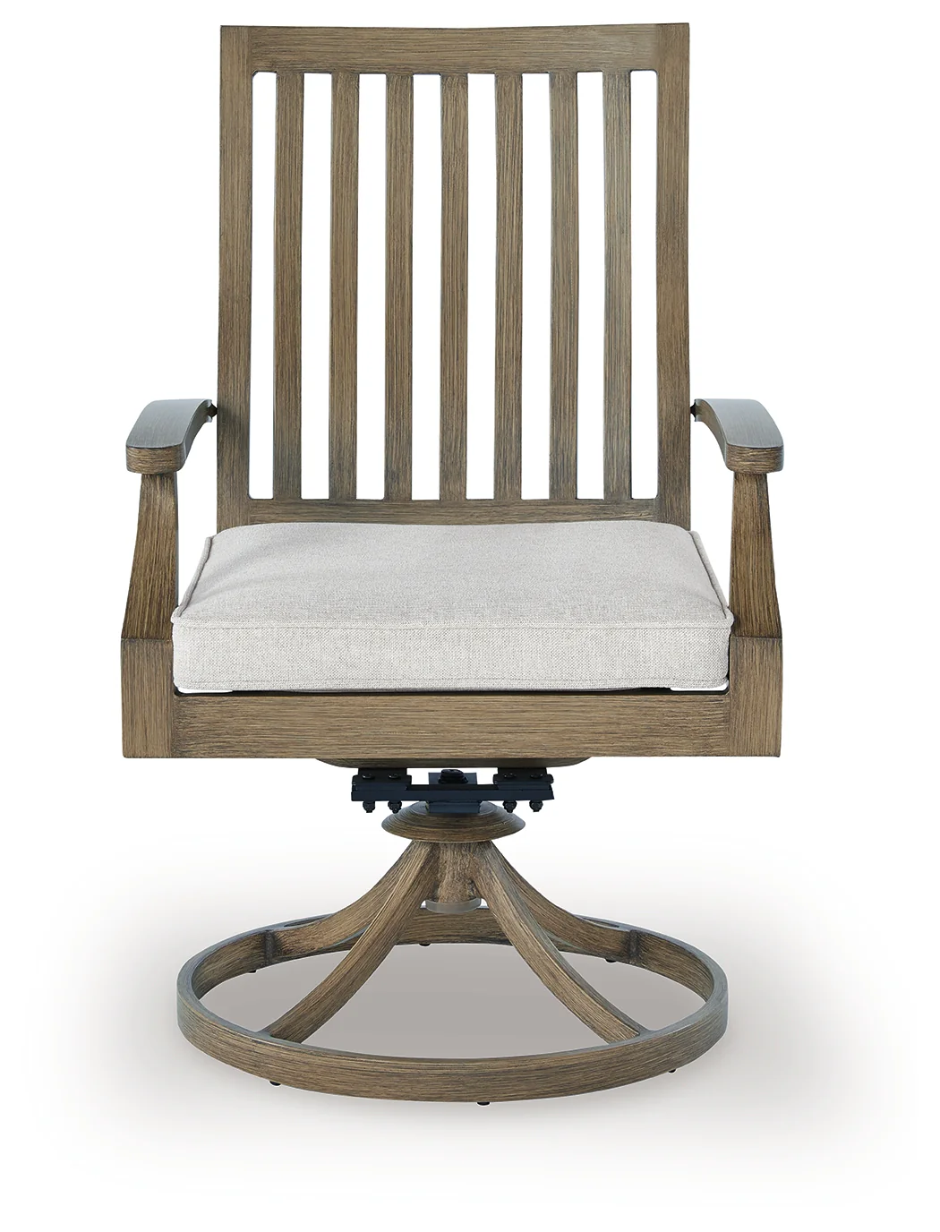 Rainier Ranch Brown/Beige Outdoor Swivel Chair with Cushion (Set of 2) - Image 3