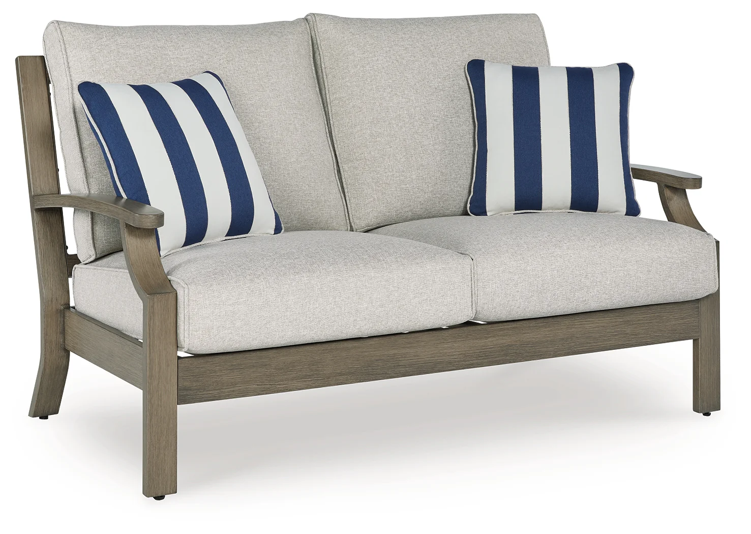 Rainier Brown/Beige Ranch Outdoor Sofa and Loveseat - Image 3