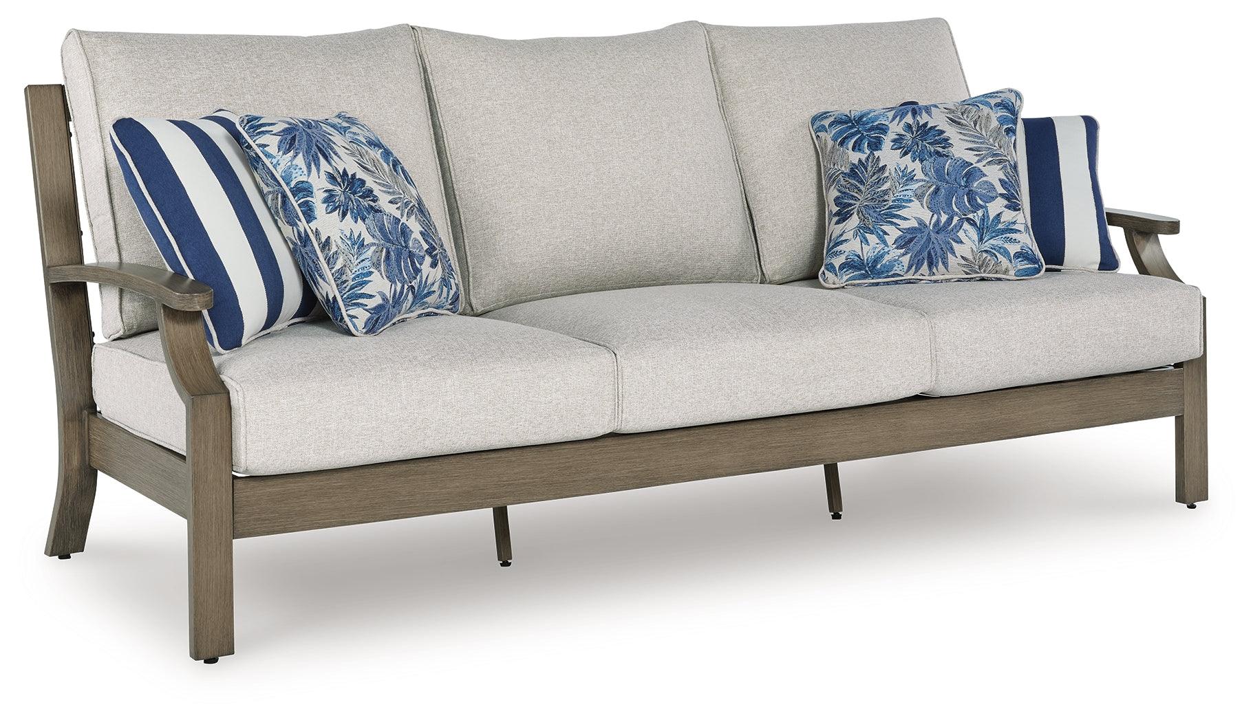 Rainier Ranch Brown/Beige Outdoor Sofa with Cushion - Image 1