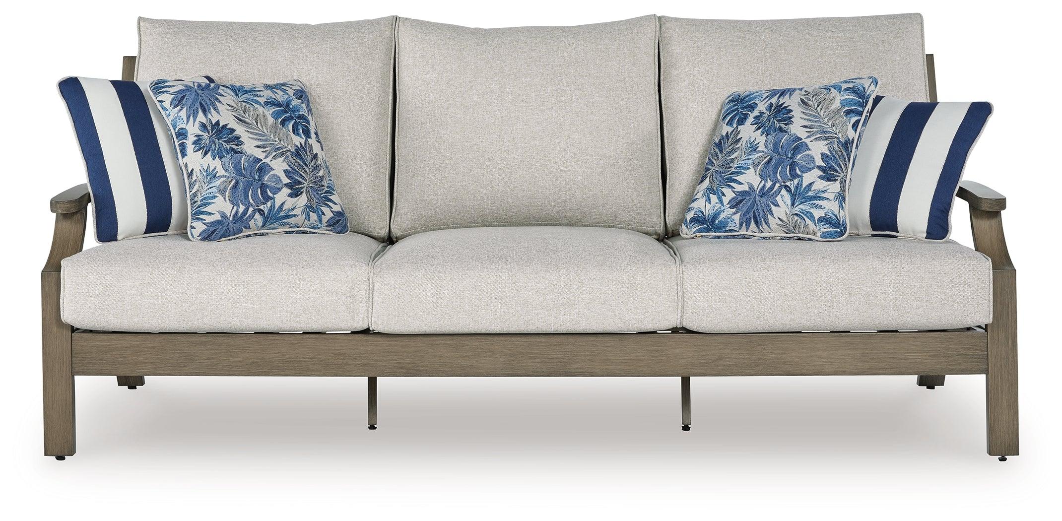 Rainier Ranch Brown/Beige Outdoor Sofa with Cushion - Image 2