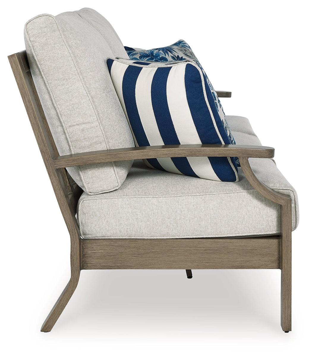 Rainier Ranch Brown/Beige Outdoor Sofa with Cushion - Image 3