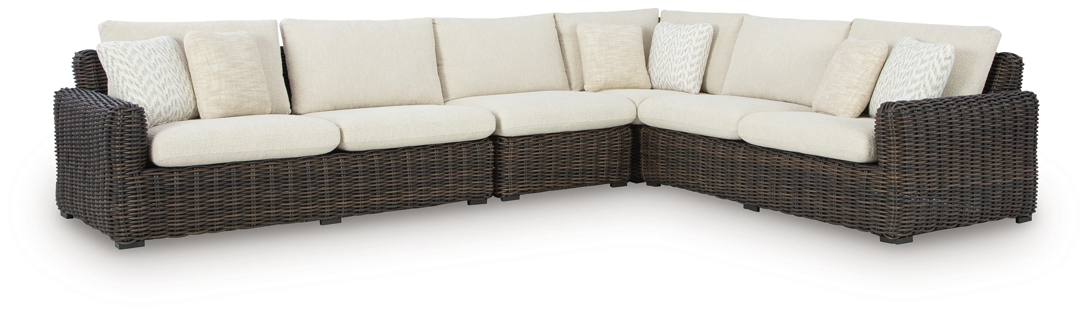 Kimora Beige/Dark Brown 4-Piece Outdoor Sectional - Image 2