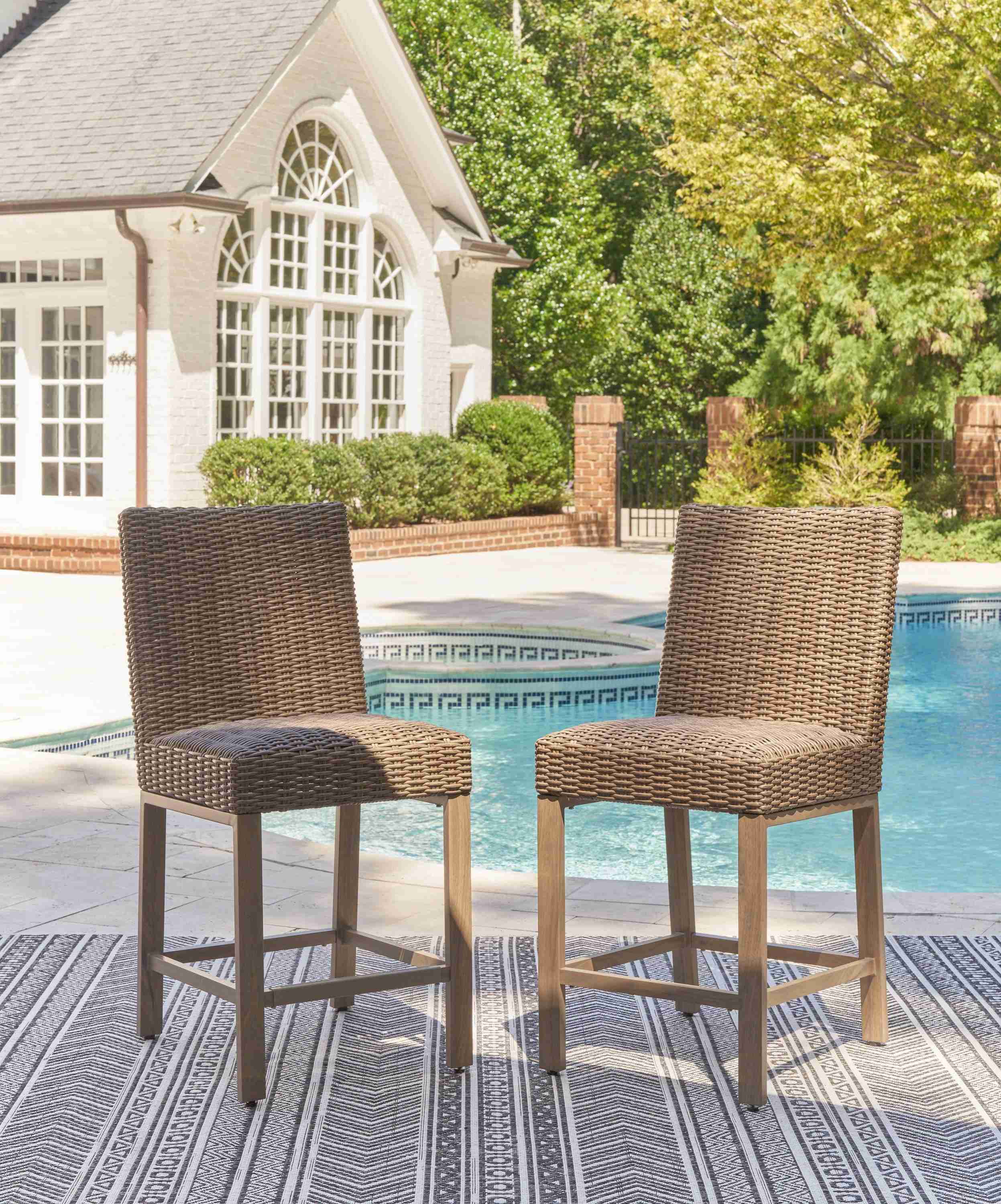 Walton Bridge Driftwood Outdoor Bar Stool (Set of 2) - Image 3