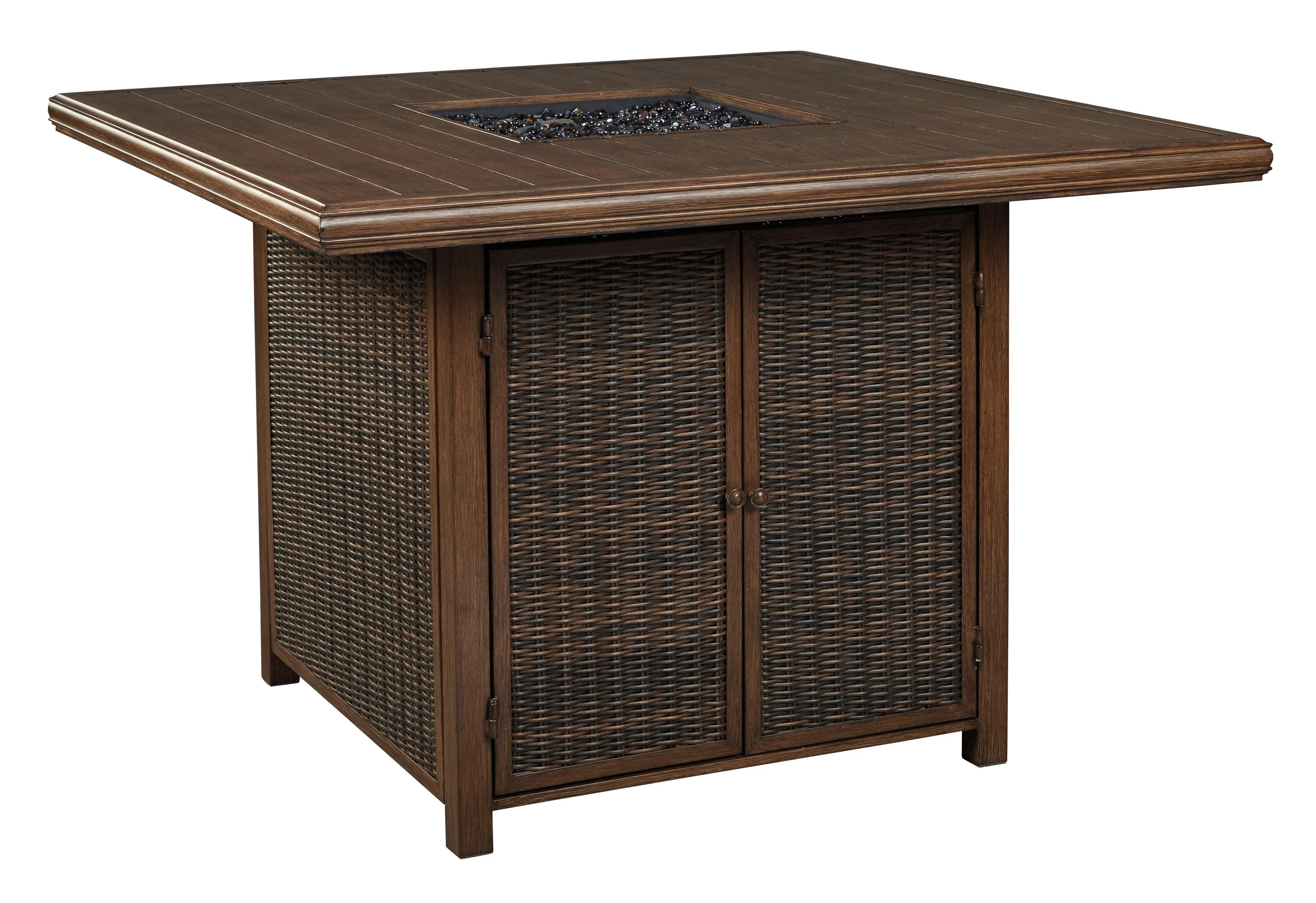 Paradise Trail Medium Brown Bar Table With Fire Pit - Image 2