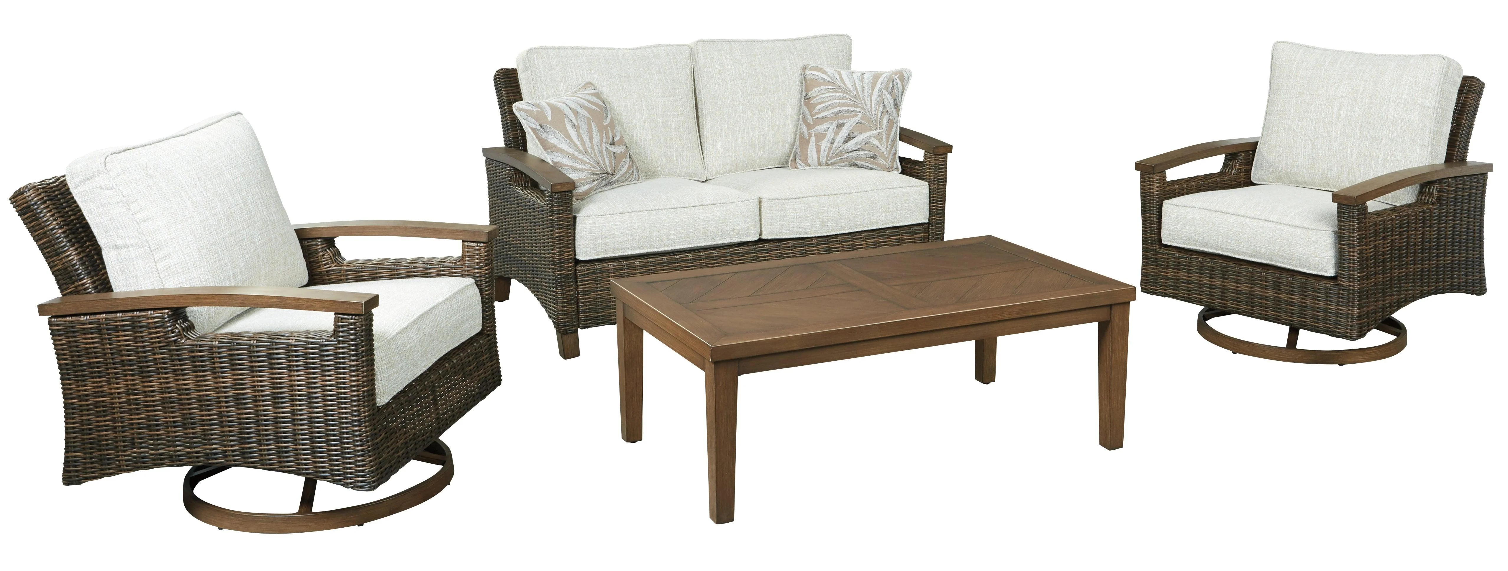 Paradise Trail Medium Brown Loveseat With Cushion - Image 3