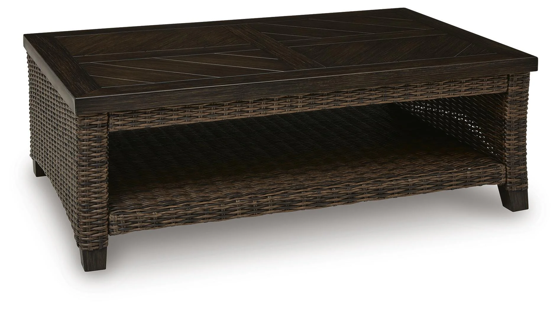 Monterey Point Dark Brown Outdoor Coffee Table - Image 2
