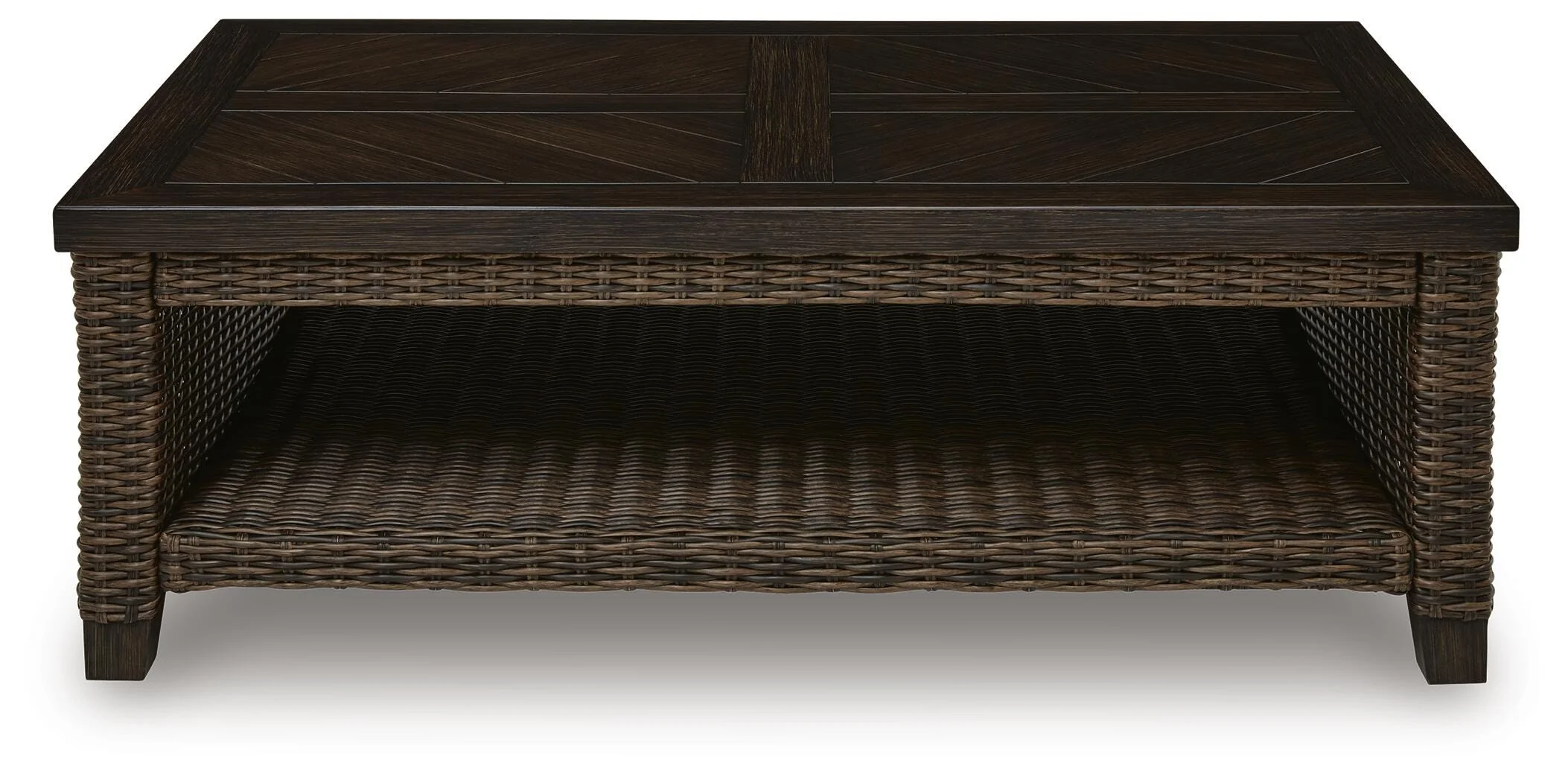 Monterey Point Dark Brown Outdoor Coffee Table - Image 3