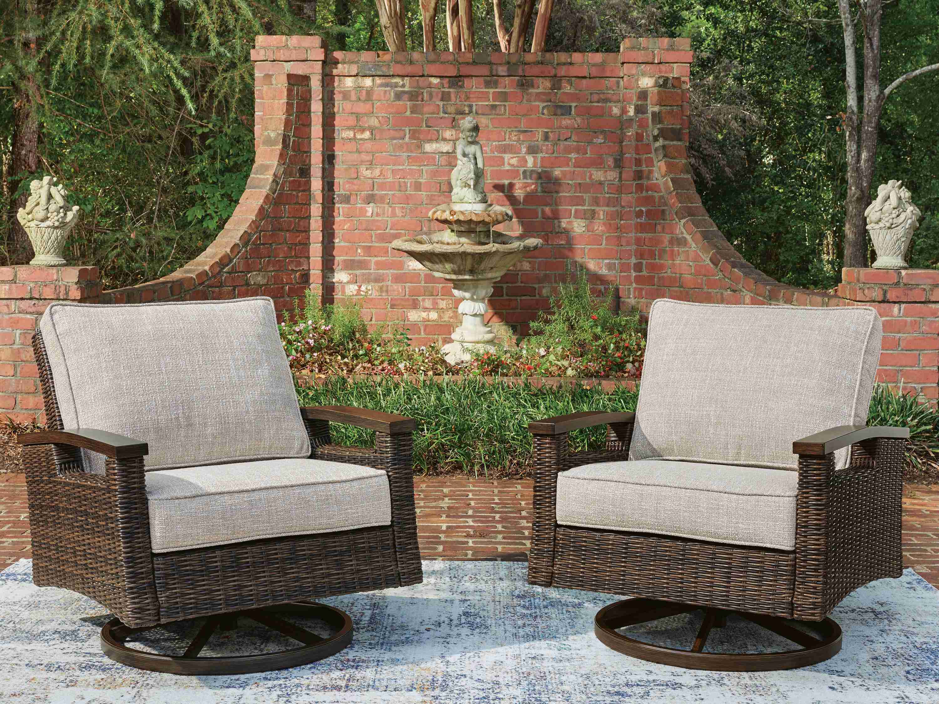 Monterey Point Dark Brown Outdoor Swivel Lounge Chair (Set of 2) - Image 3