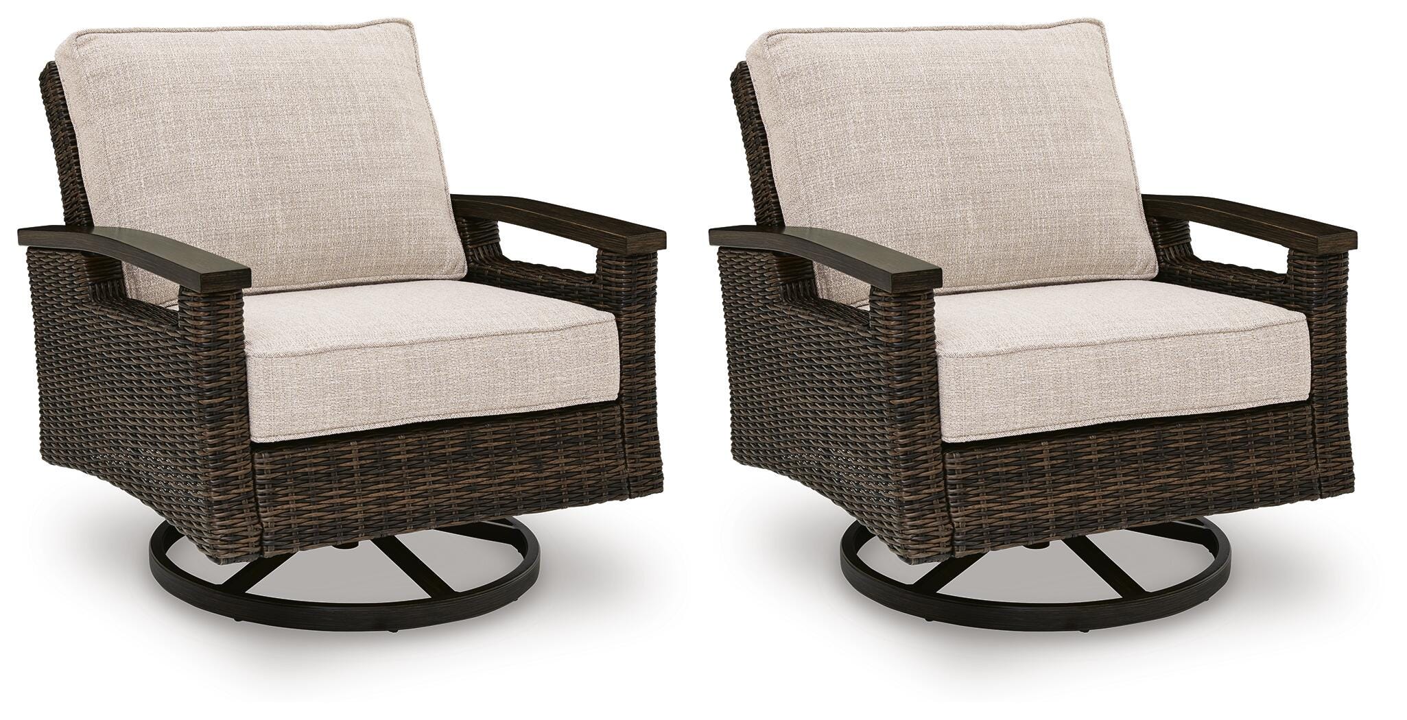 Monterey Point Dark Brown Outdoor Swivel Lounge Chair (Set of 2) - Image 2