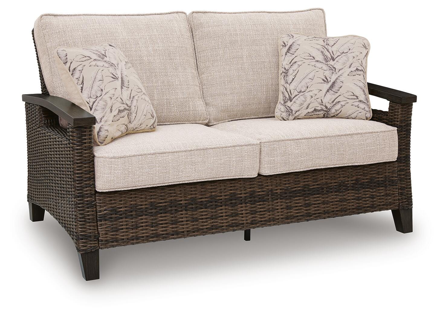 Monterey Point Dark Brown Outdoor Loveseat with Cushion - Image 2