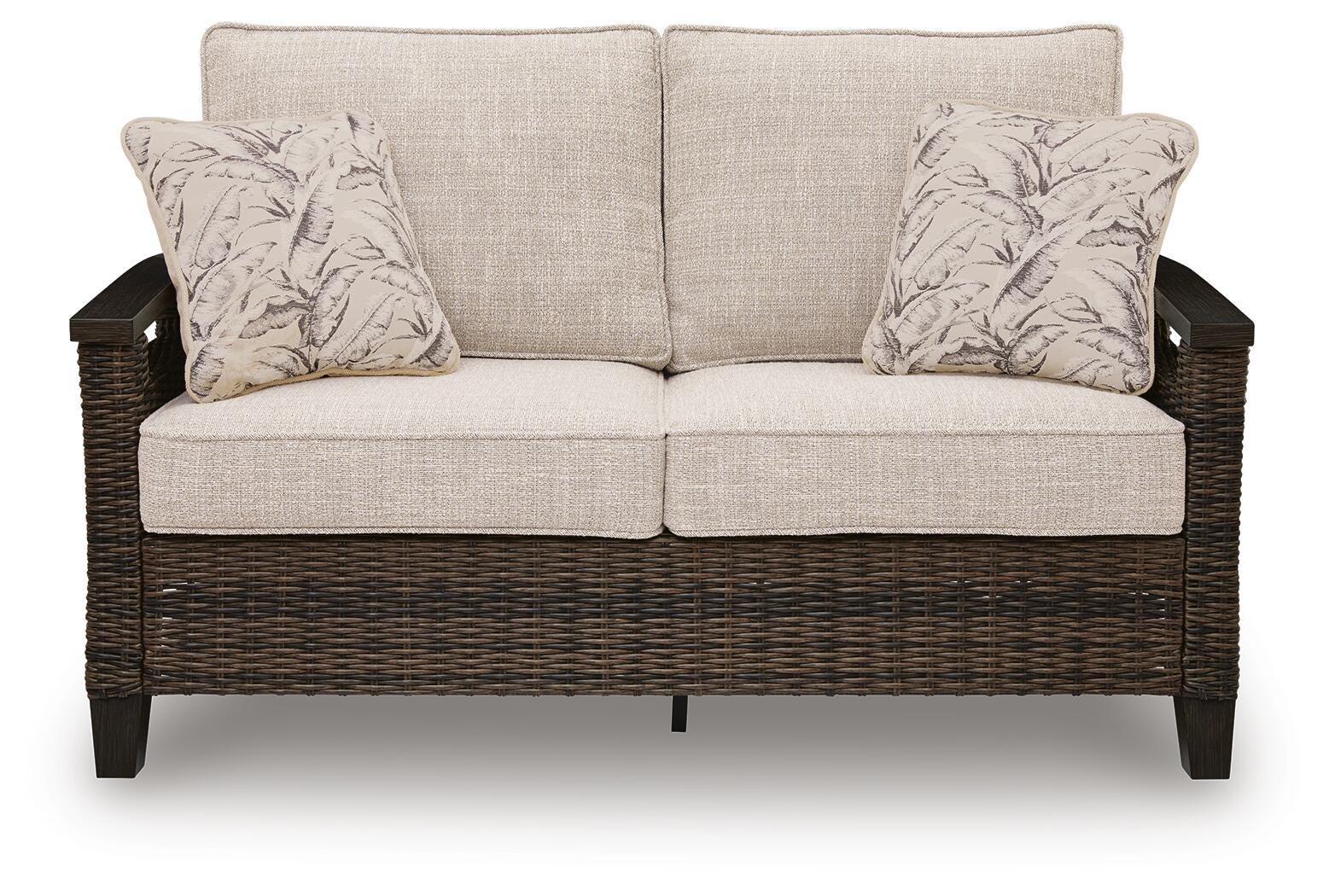 Monterey Point Dark Brown Outdoor Loveseat with Cushion - Image 3