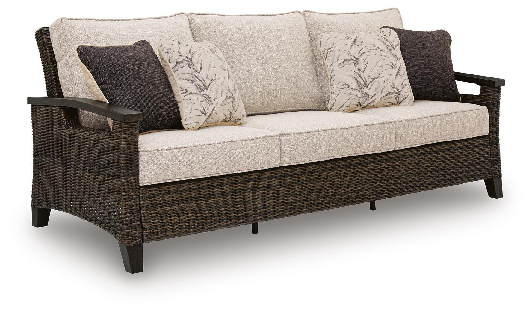 Monterey Point Dark Brown Outdoor Sofa with Cushion - Image 2