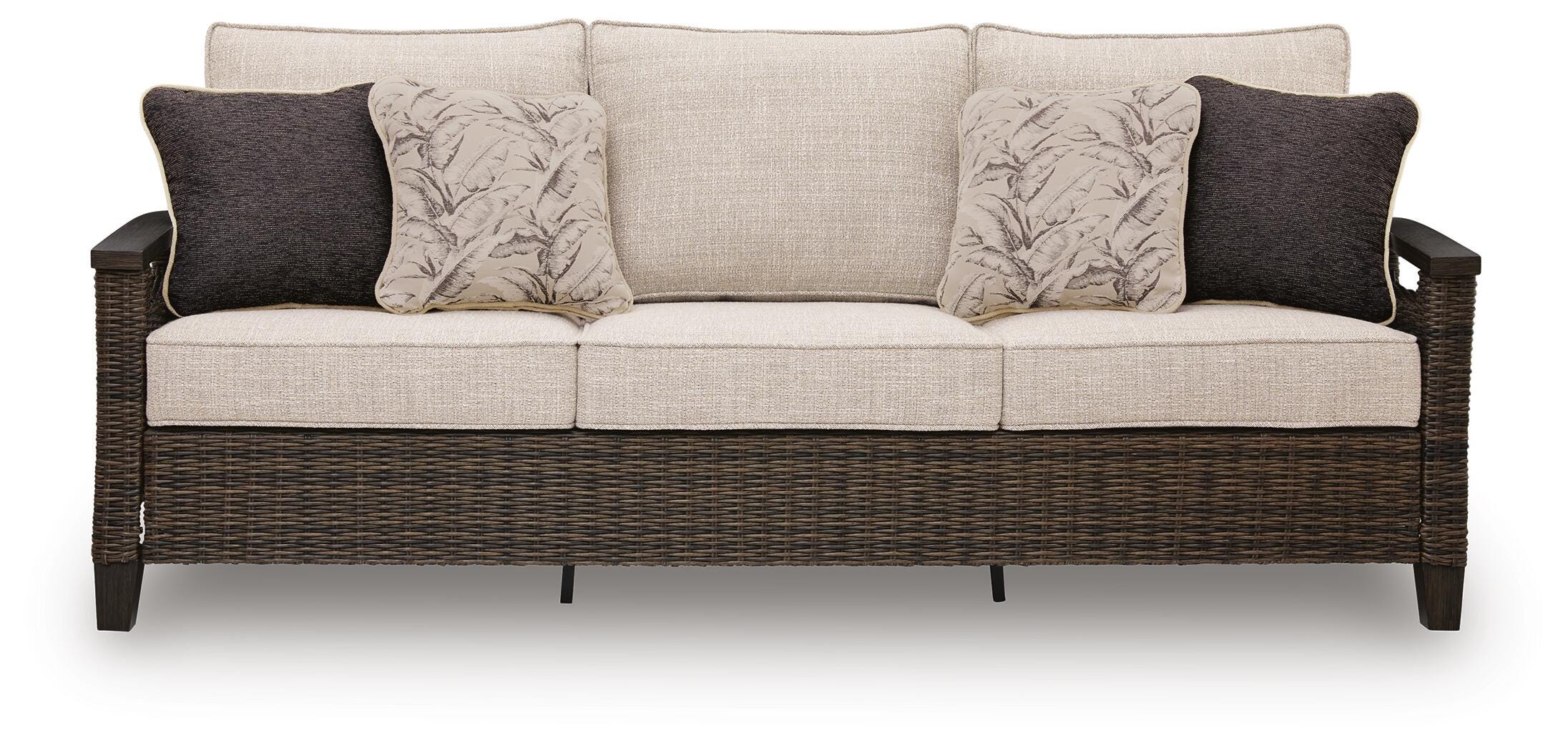 Monterey Point Dark Brown Outdoor Sofa with Cushion - Image 3