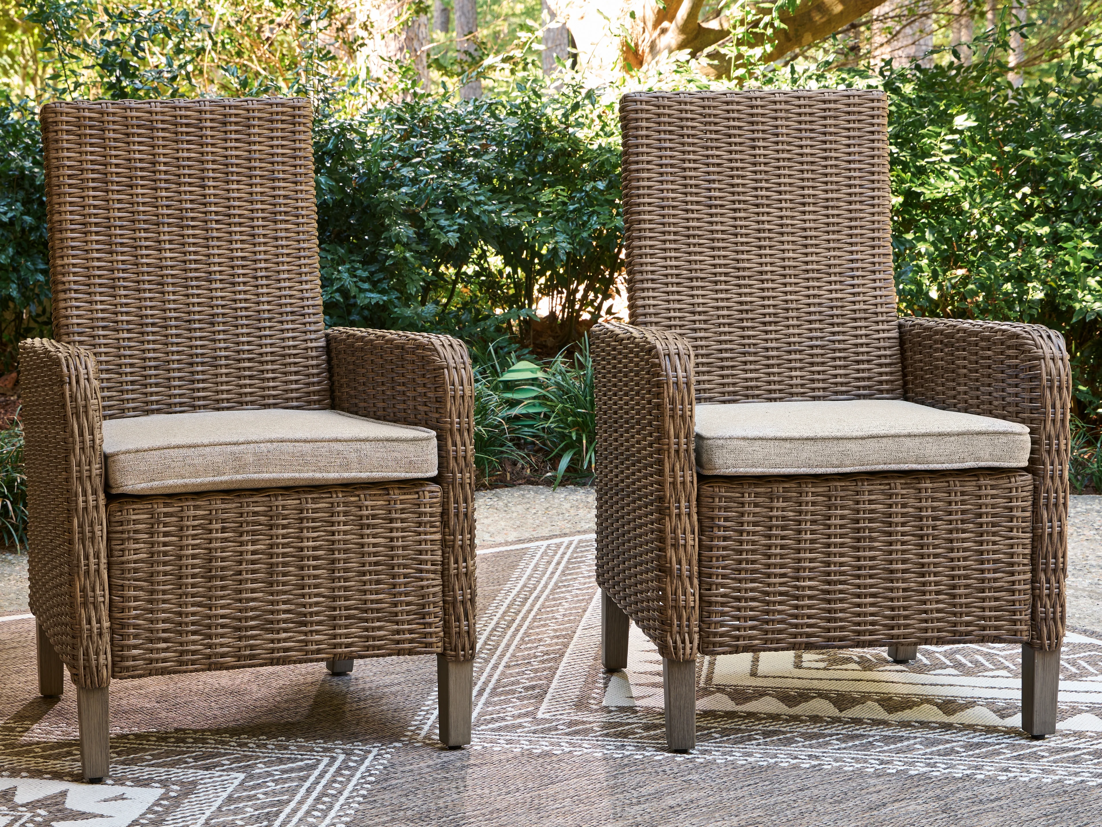 Laguna Heights Beige Arm Chair with Cushion (Set of 2) - Image 3