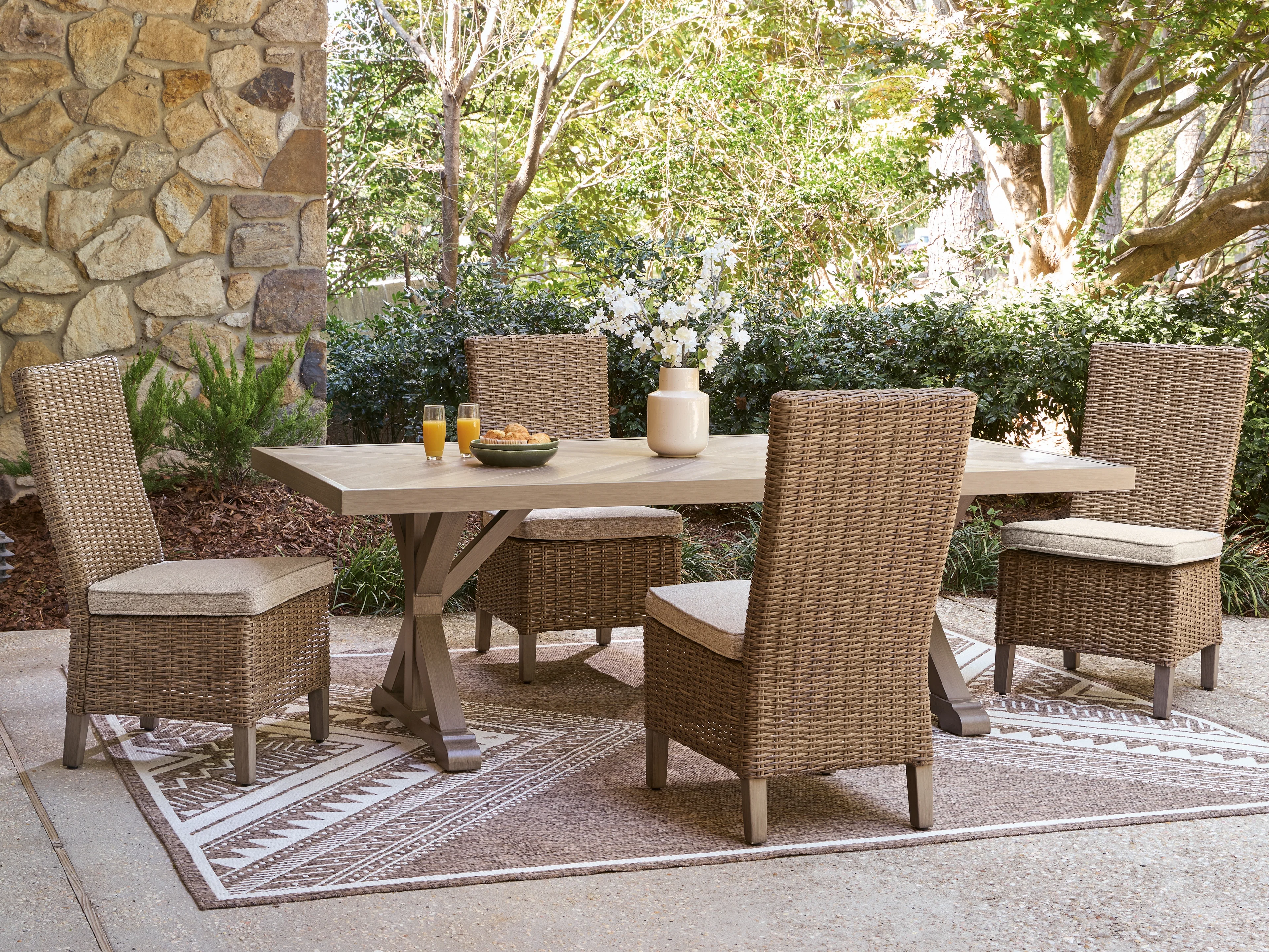 Laguna Beige Heights Outdoor Dining Table and 4 Chairs - Image 3