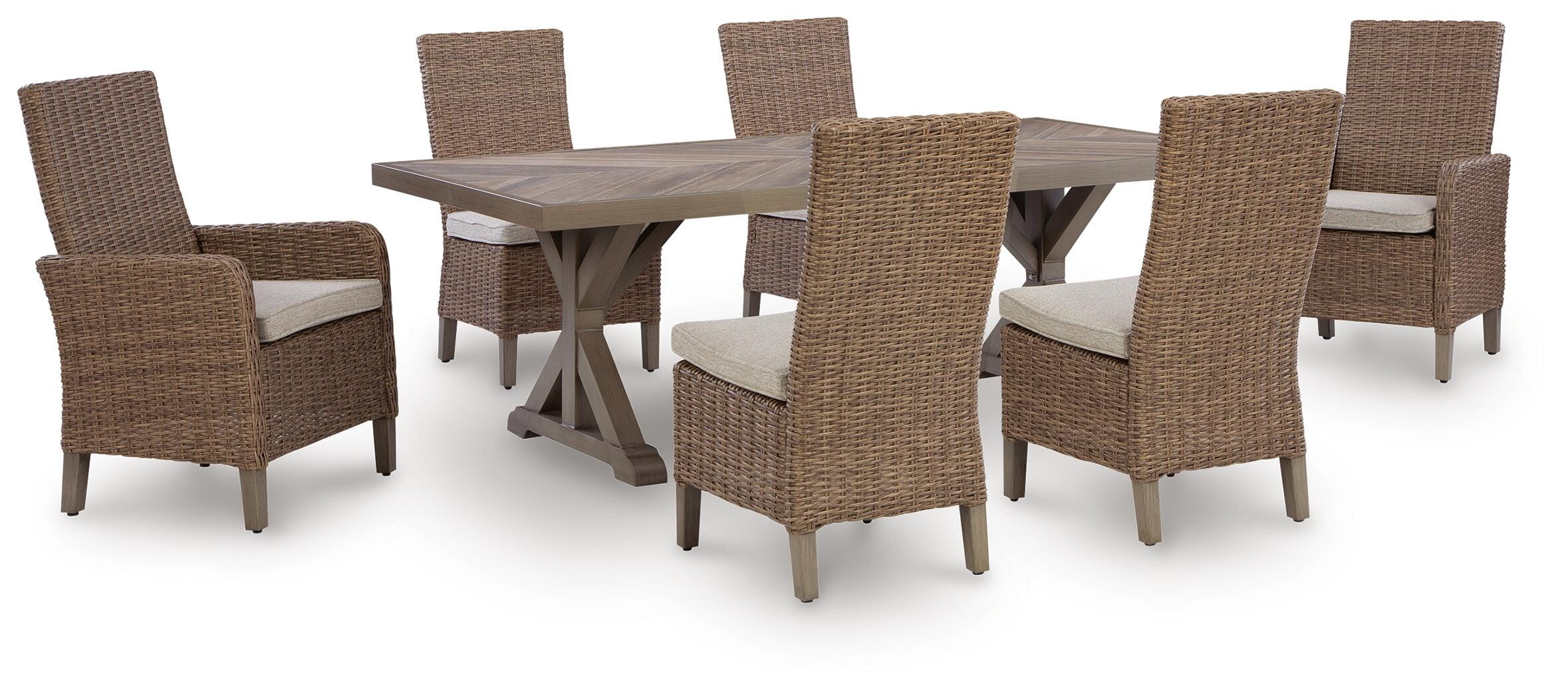 Laguna Beige Heights Outdoor Dining Table and 6 Chairs - Image 2