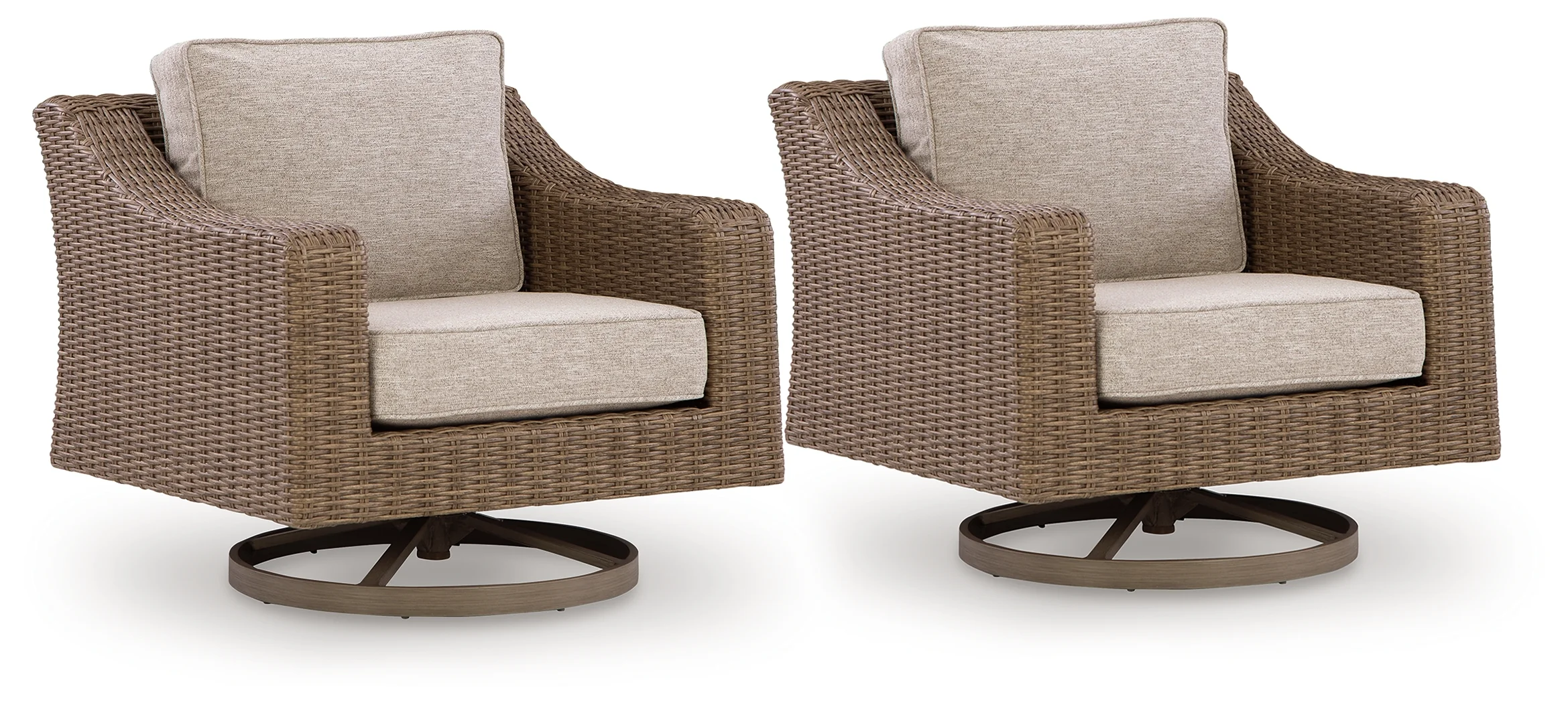 Laguna Beige Heights 2 Outdoor Swivel Lounge Chairs - Image 2