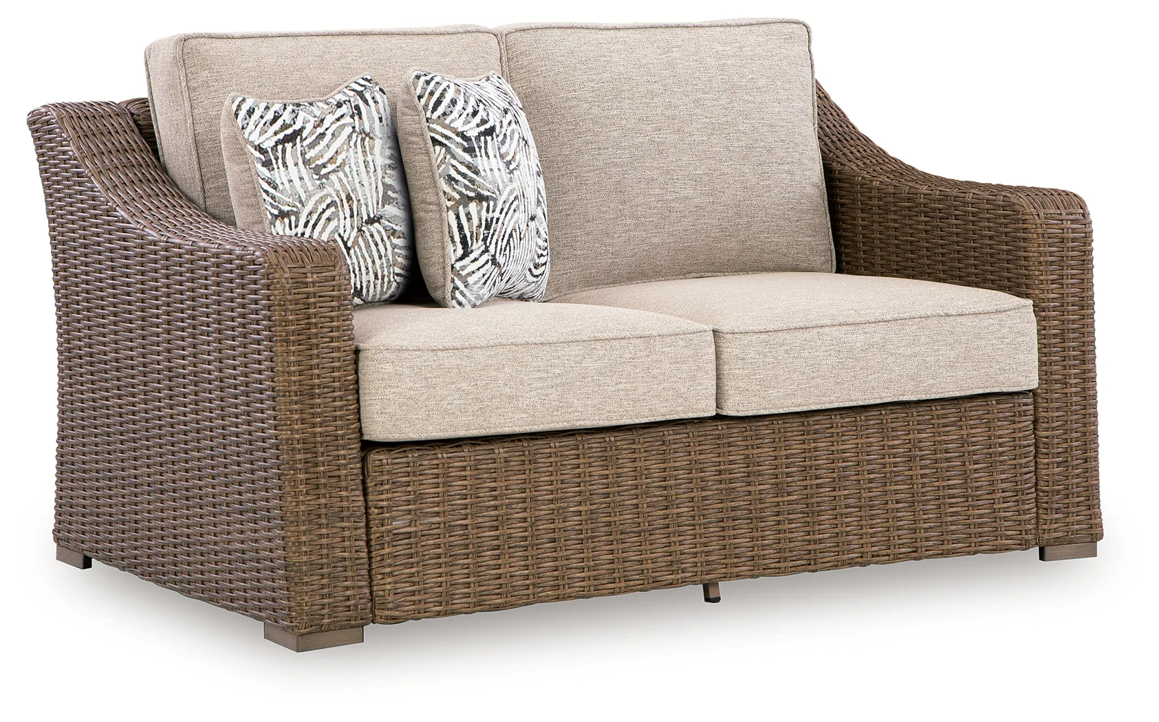 Laguna Heights Beige Outdoor Loveseat with Cushion - Image 2