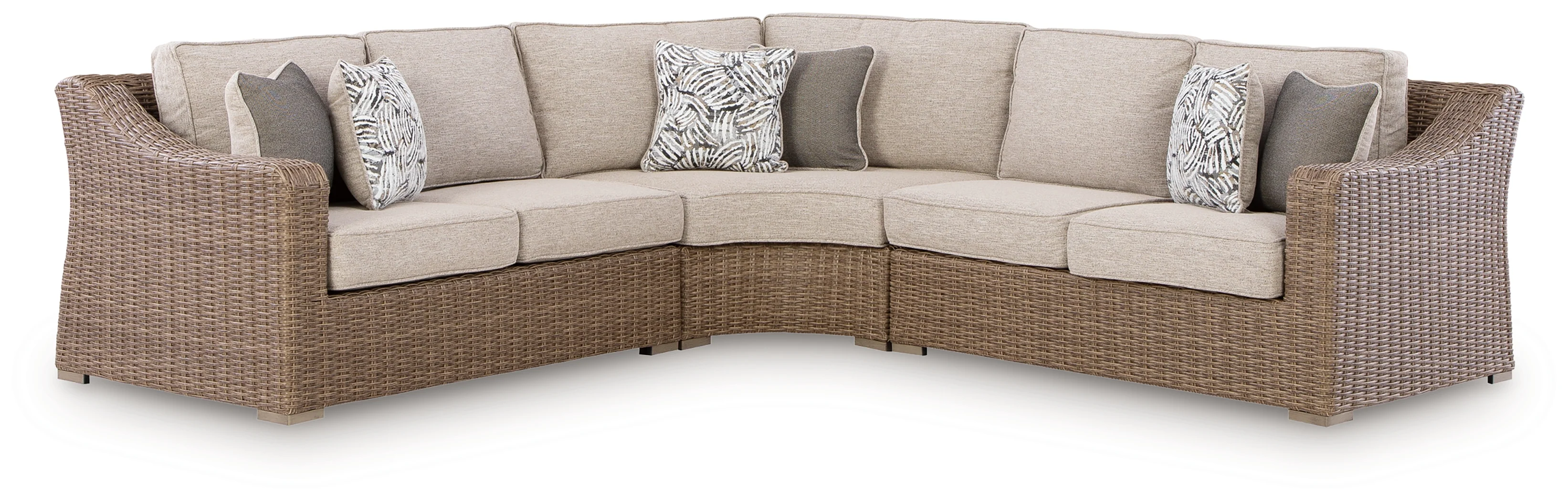 Laguna Heights Beige 3-Piece Outdoor Sectional - Image 2