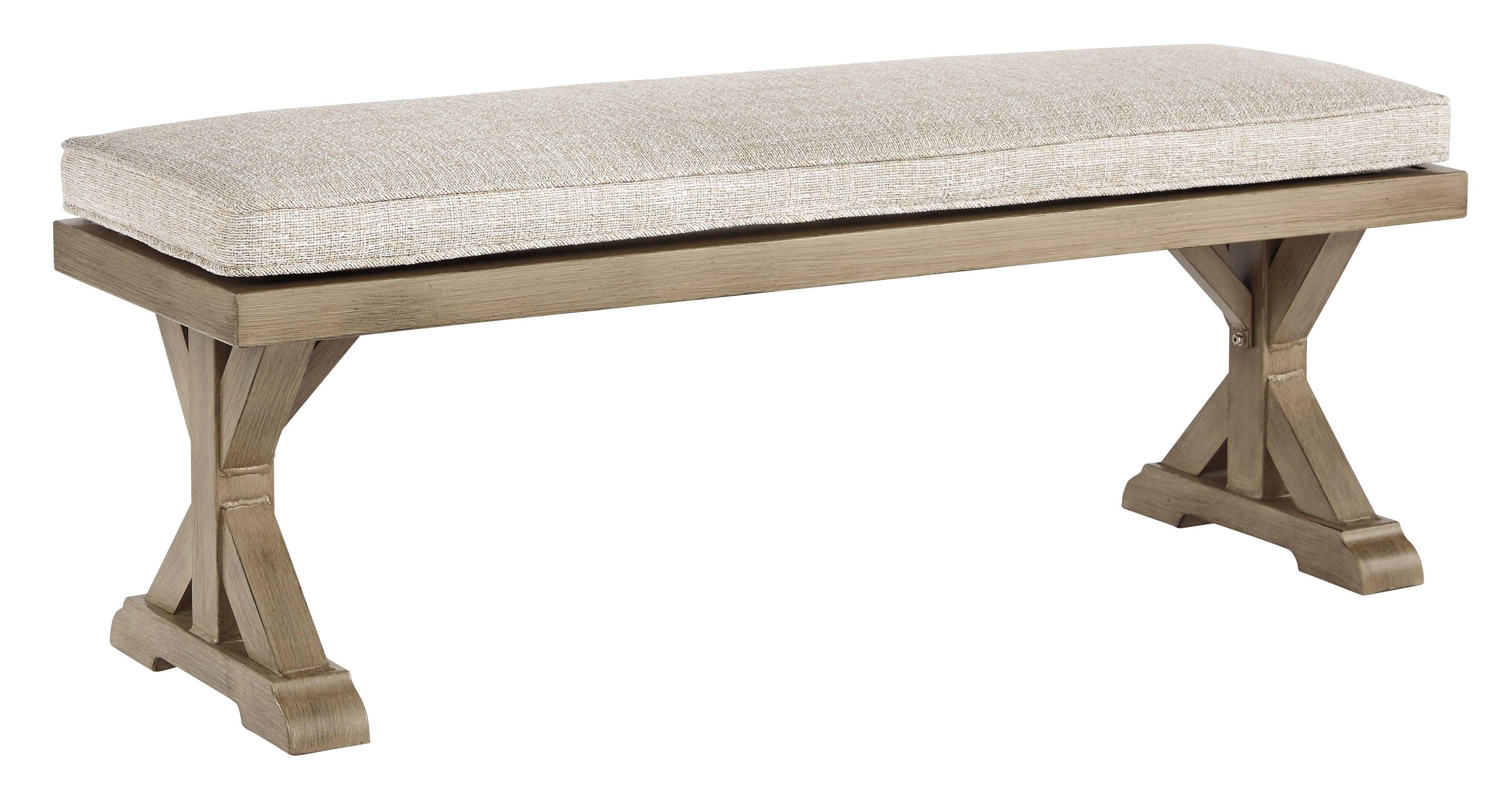 Beachcroft Beige Bench With Cushion - Image 2