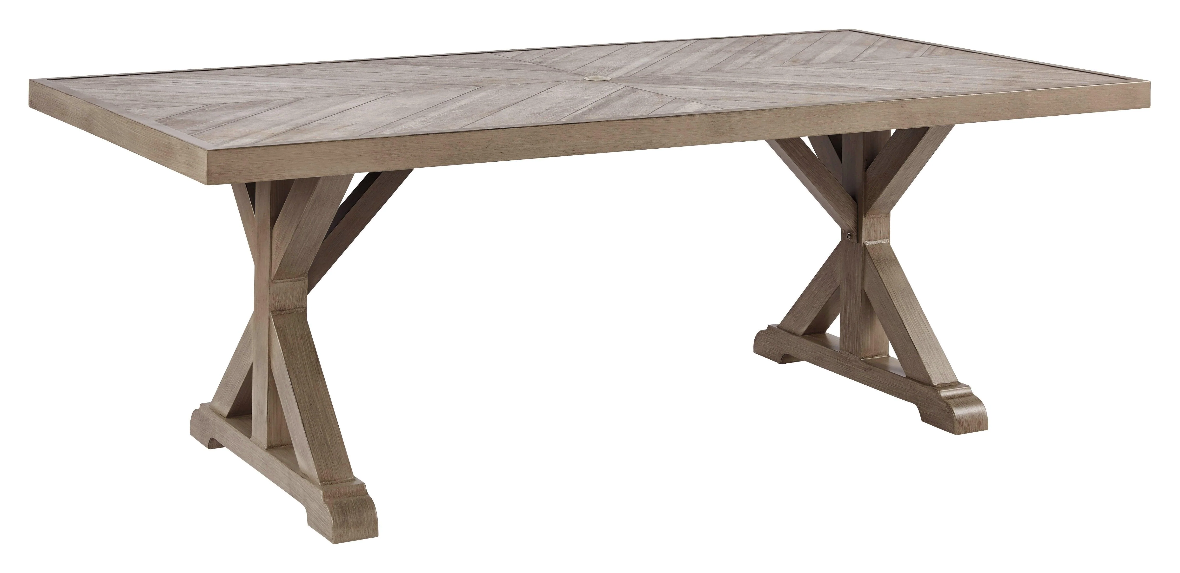 Beachcroft Beige Dining Table With Umbrella Option - Image 2