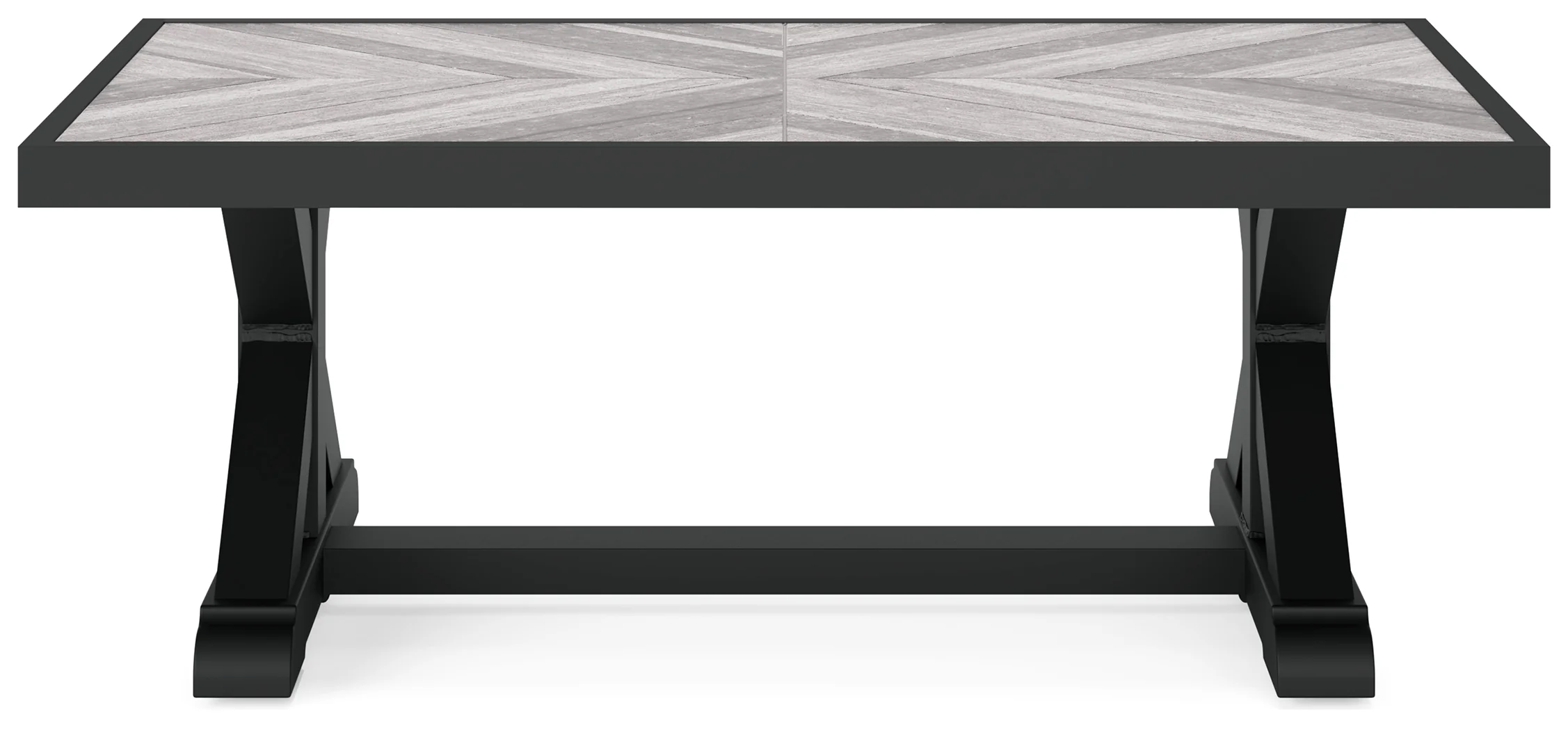 Beachcroft Black/Light Gray Outdoor Sofa and  2 Lounge Chairs with Coffee Table and 2 End Tables - Image 3