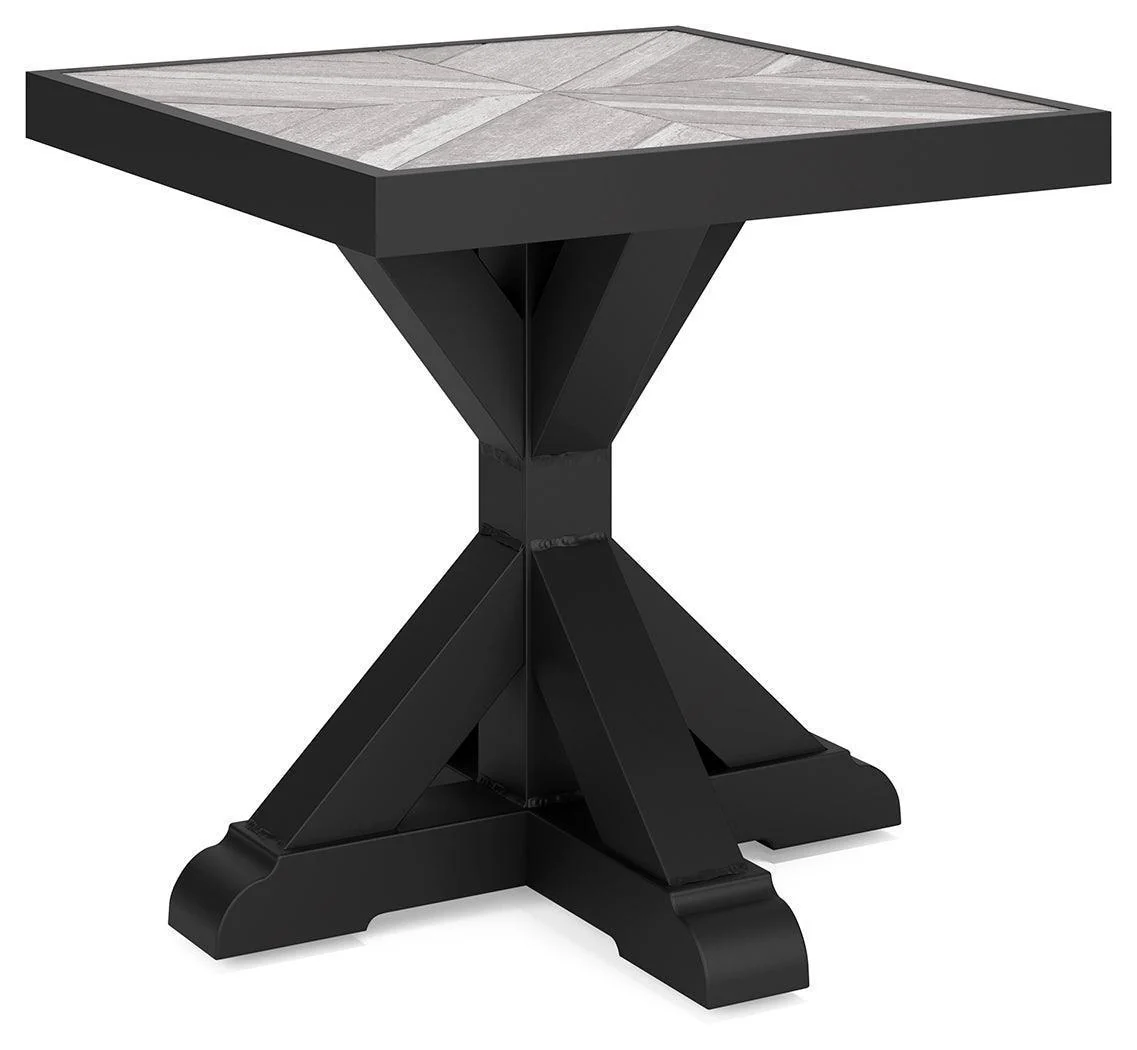 Beachcroft Black Light Gray Outdoor End Table - Image 3