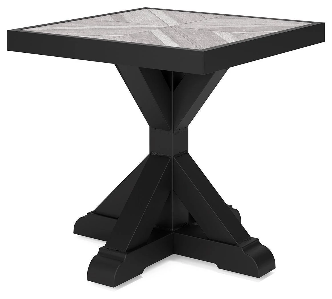 Beachcroft Black Light Gray Outdoor End Table - Image 2