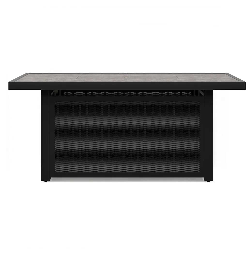 Beachcroft Black/Light Gray Outdoor Fire Pit Table and 4 Chairs - Image 3