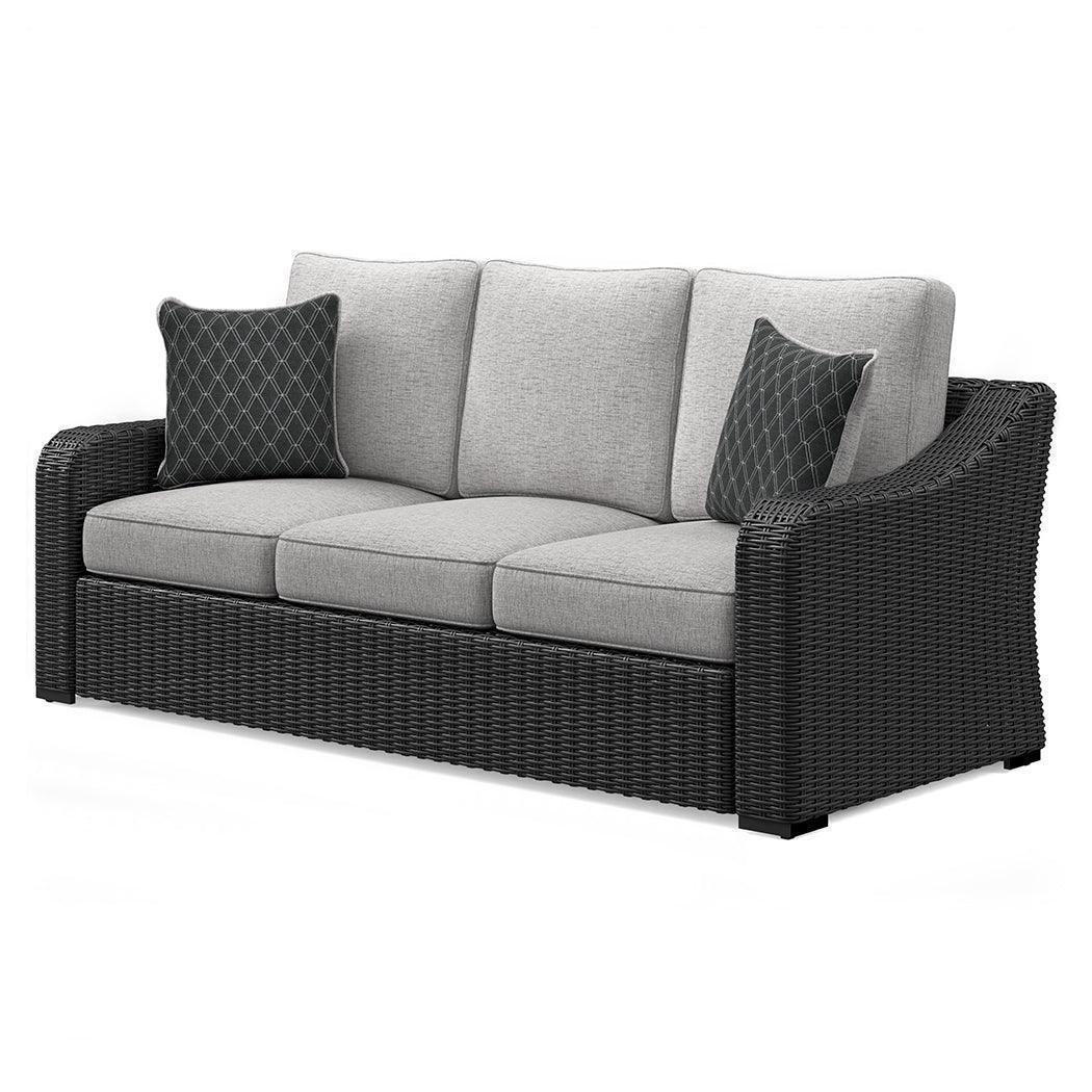 Beachcroft Black Light Gray Outdoor Sofa With Cushion - Image 3