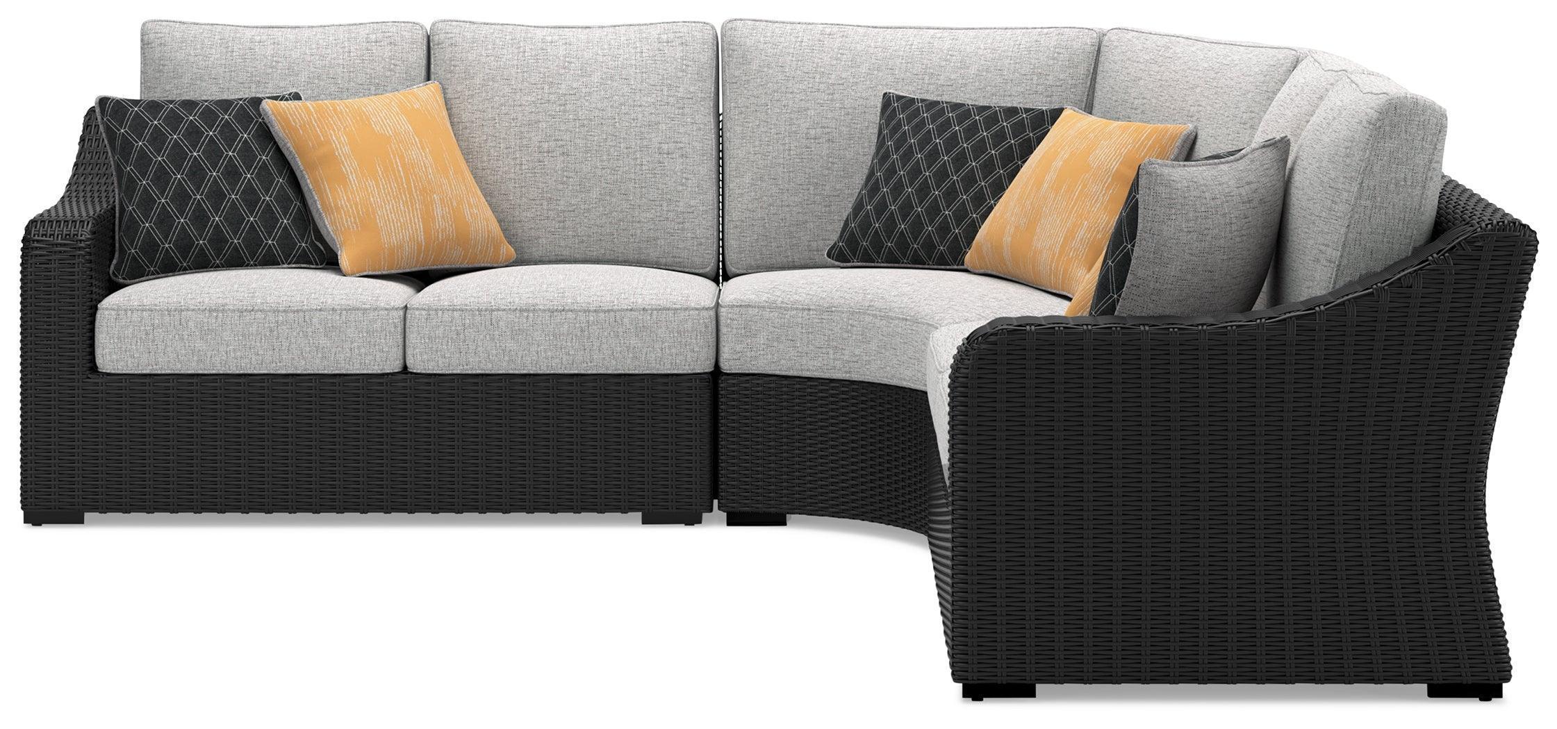 Beachcroft Black 3-Piece Outdoor Sectional - Image 2