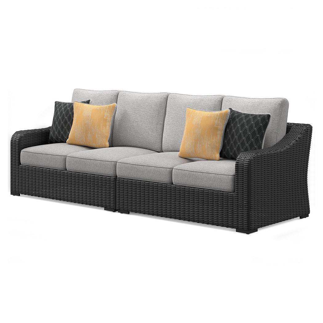 Beachcroft Black Light Gray 2-Piece Outdoor Loveseat With Cushion - Image 3