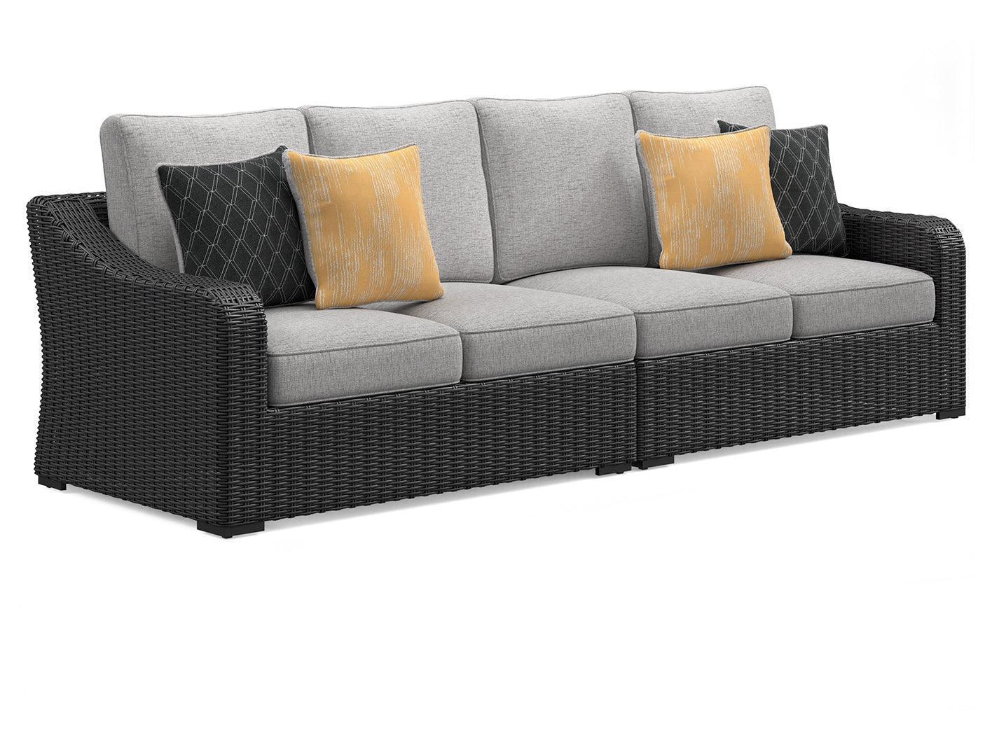 Beachcroft Black Light Gray 2-Piece Outdoor Loveseat With Cushion - Image 2