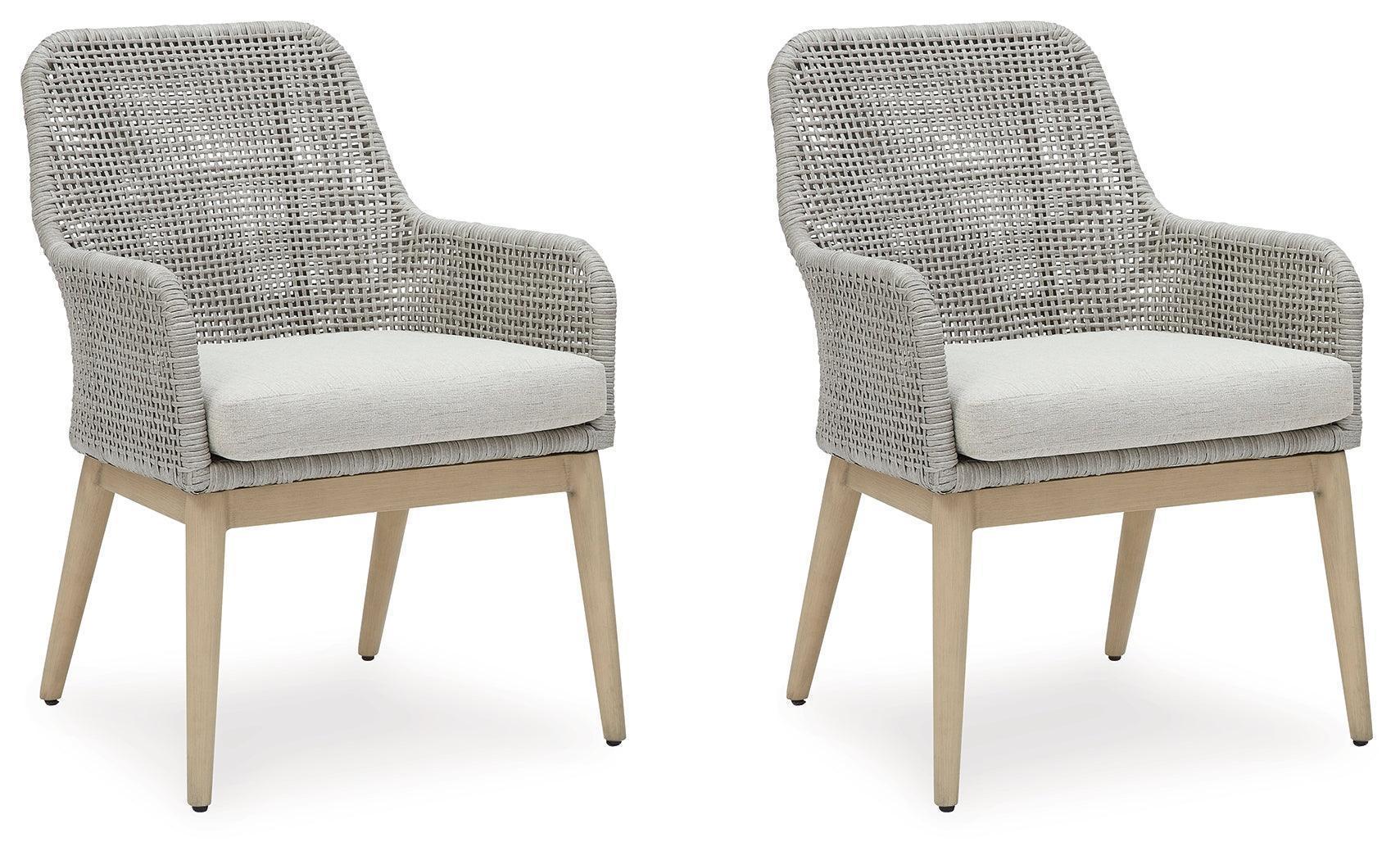 Seton Creek Gray Outdoor Dining Arm Chair (Set of 2) - Image 2