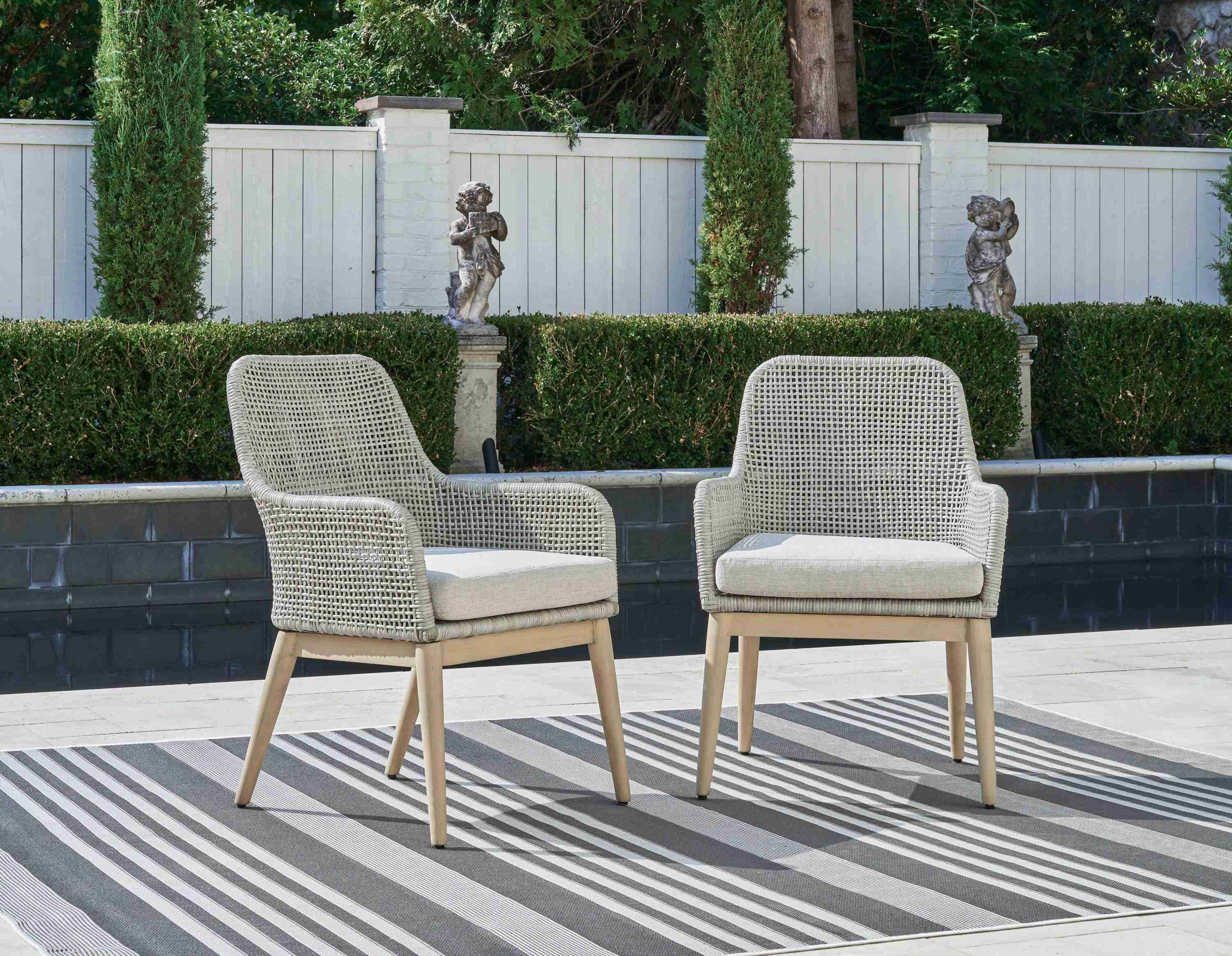 Seton Creek Gray Outdoor Dining Arm Chair (Set of 2) - Image 3