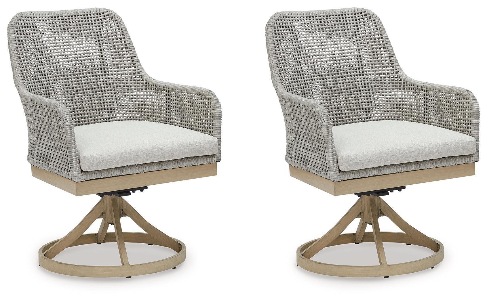 Seton Creek Gray Outdoor Swivel Dining Chair (Set of 2) - Image 2