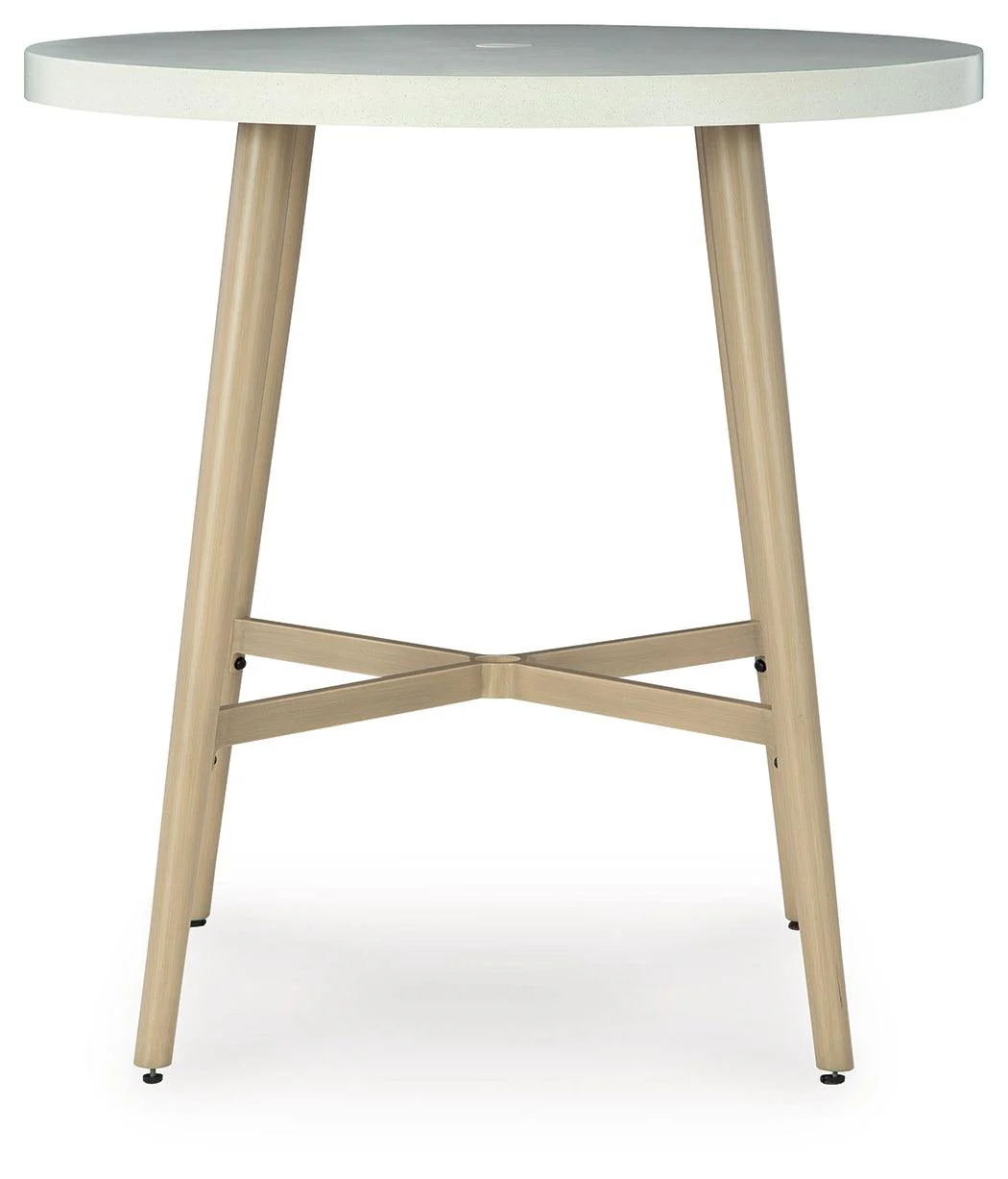 Seton Creek Beige Outdoor Bar Table - Image 2