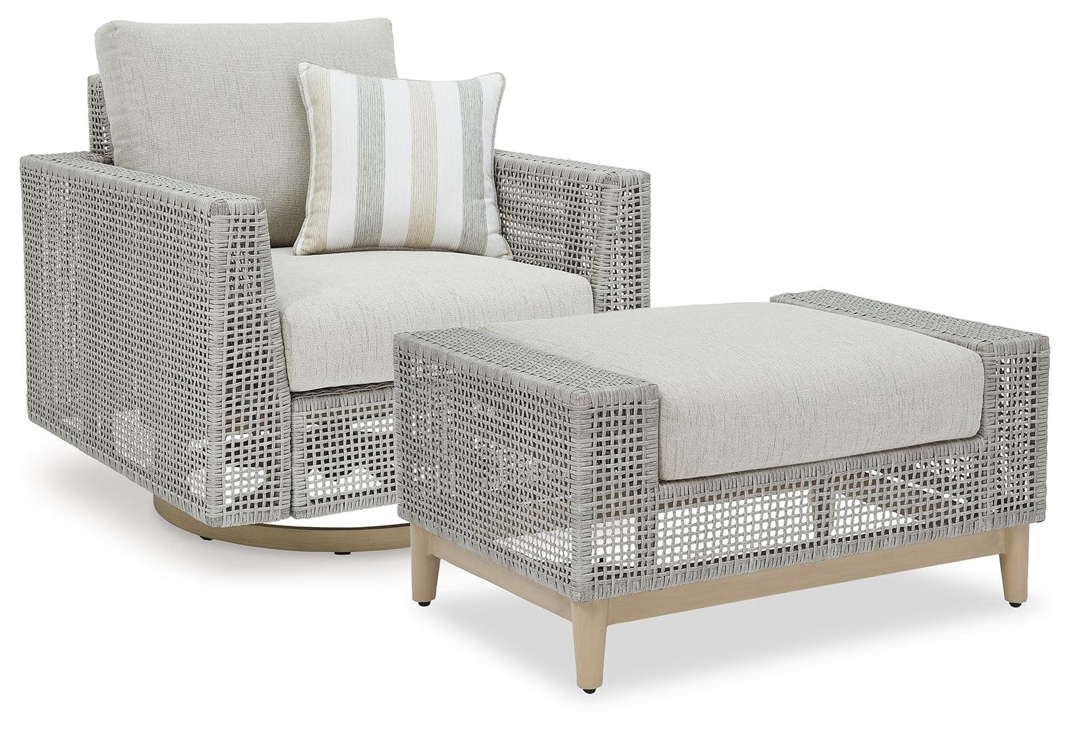 Seton Gray Creek Outdoor Lounge Chair and Ottoman - Image 2
