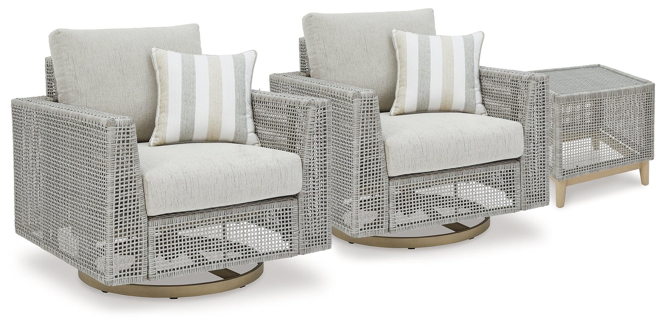 Seton Gray Creek 2 Outdoor Lounge Chairs with End Table - Image 2