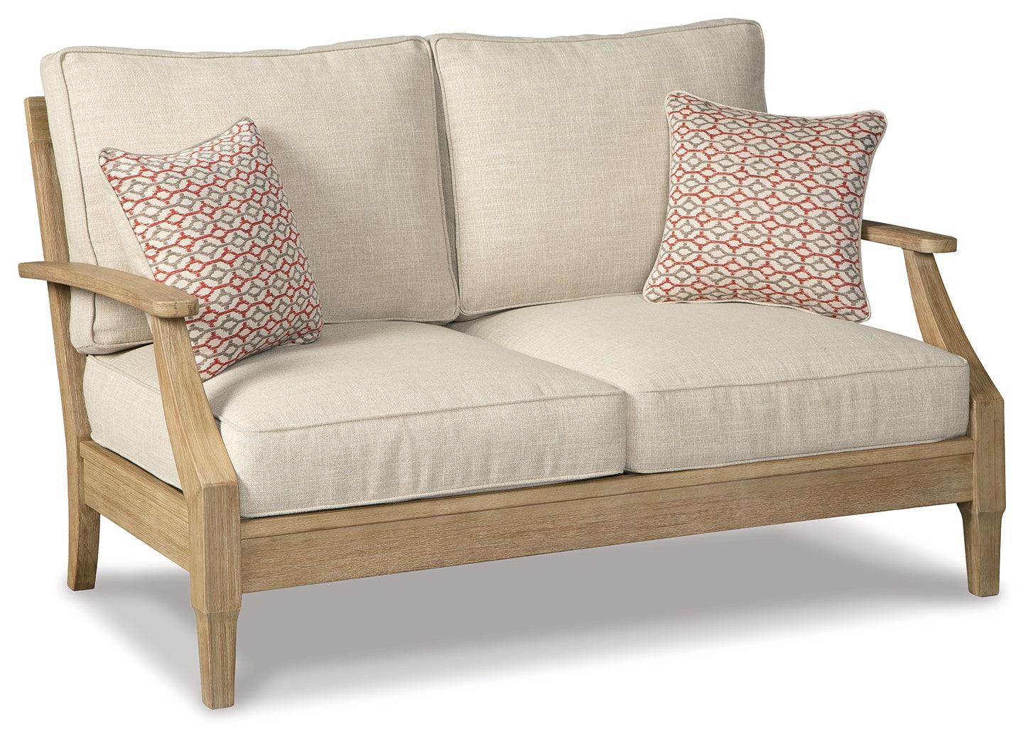 Clare View Beige Loveseat With Cushion - Image 2