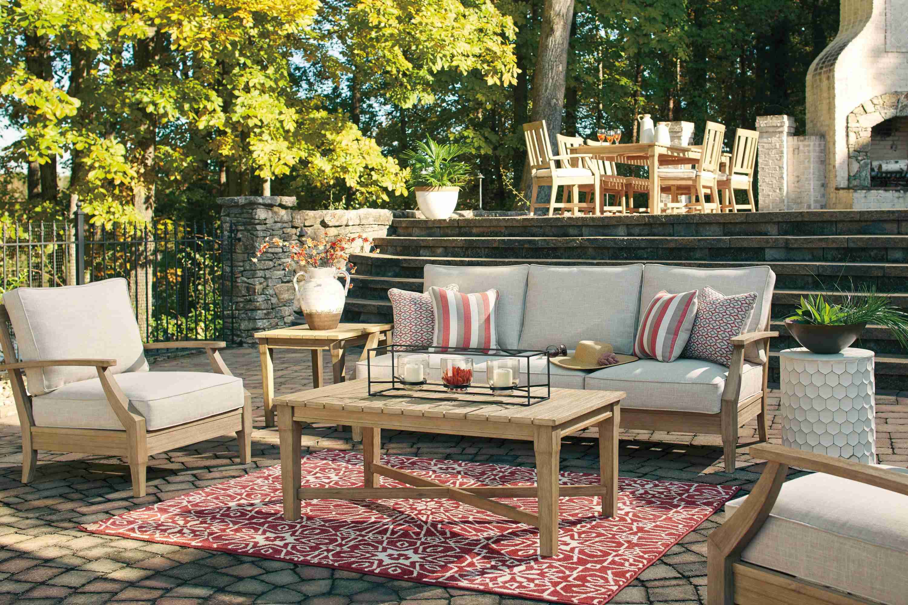 Clare View Beige Sofa With Cushion - Image 3