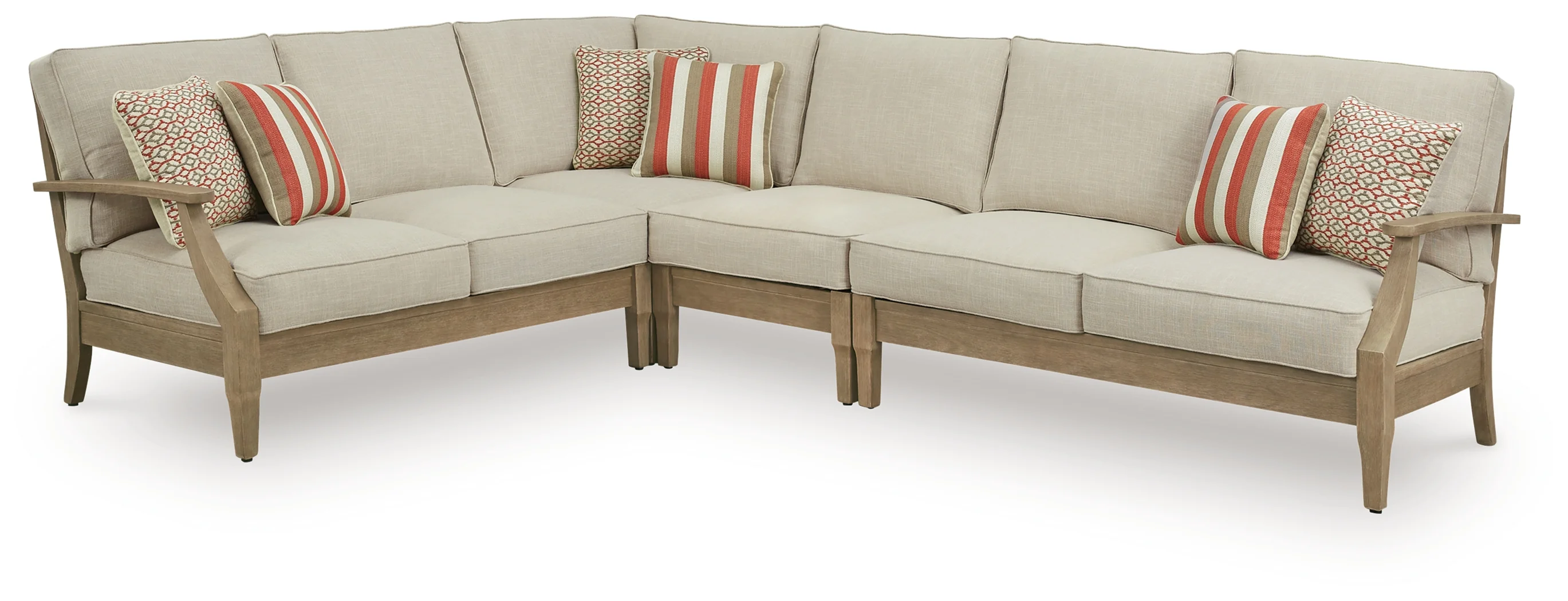 Clare View Beige 4-Piece Outdoor Sectional - Image 2