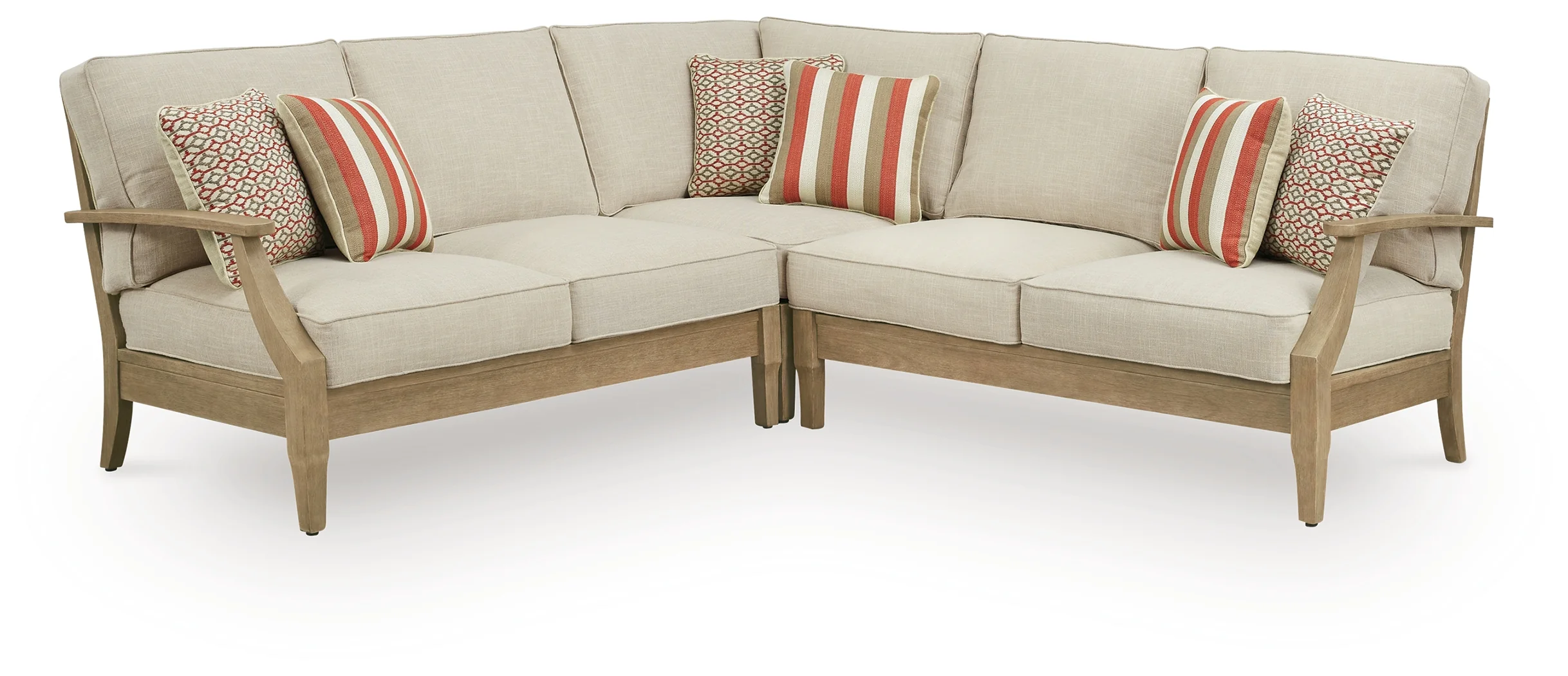 Clare View Beige 3-Piece Outdoor Sectional - Image 2
