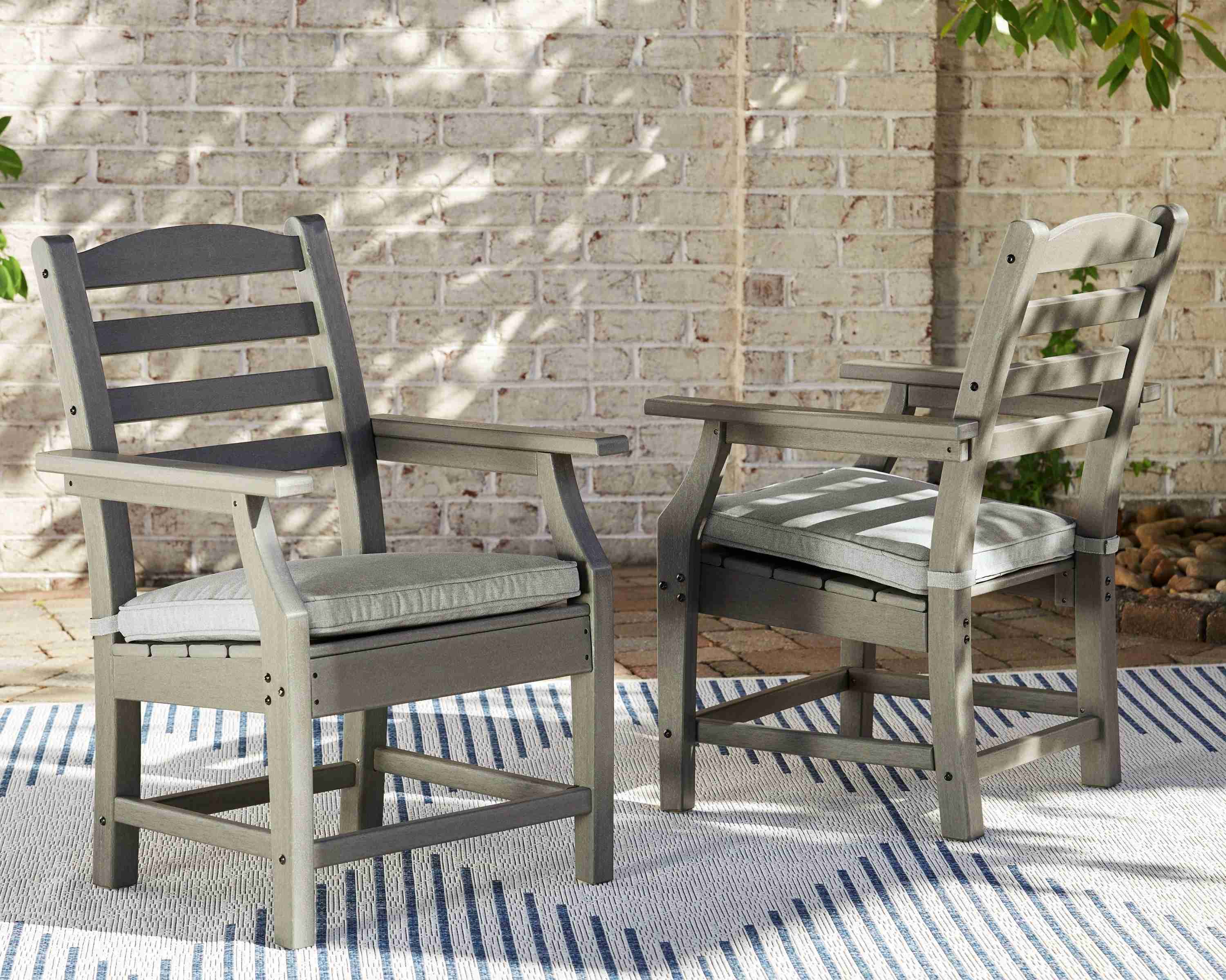 Visola Gray Arm Chair With Cushion (Set of 2) - Image 3