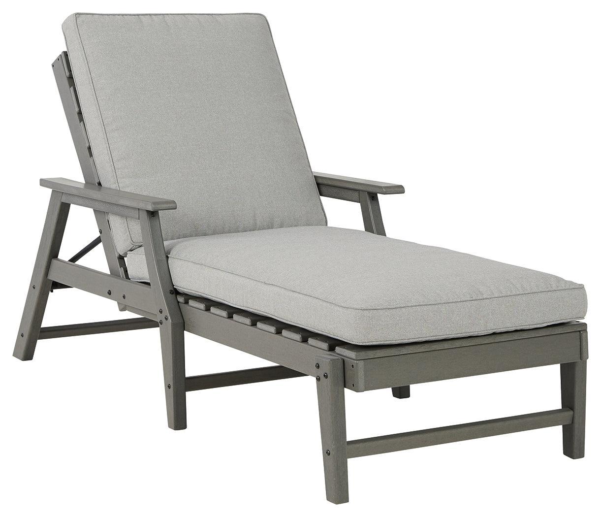 Visola Gray Chaise Lounge With Cushion - Image 2