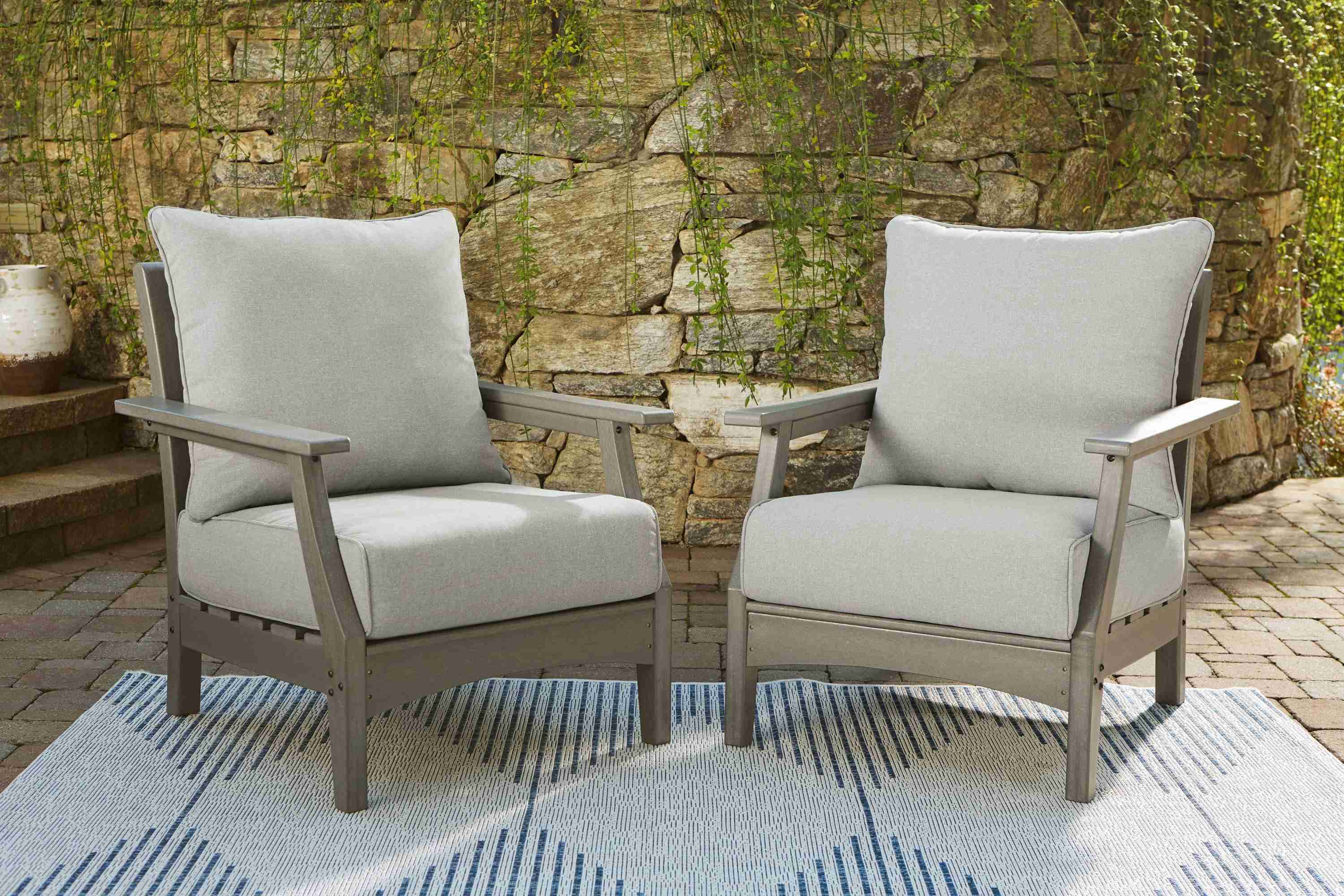 Visola Gray Lounge Chair With Cushion (Set of 2) - Image 3