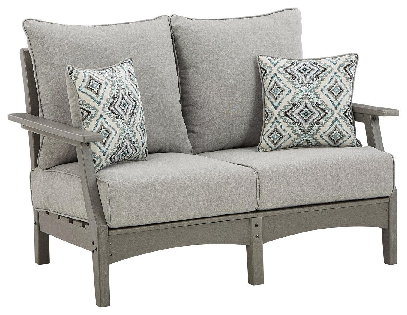 Visola Gray Outdoor Loveseat With Cushion - Image 2