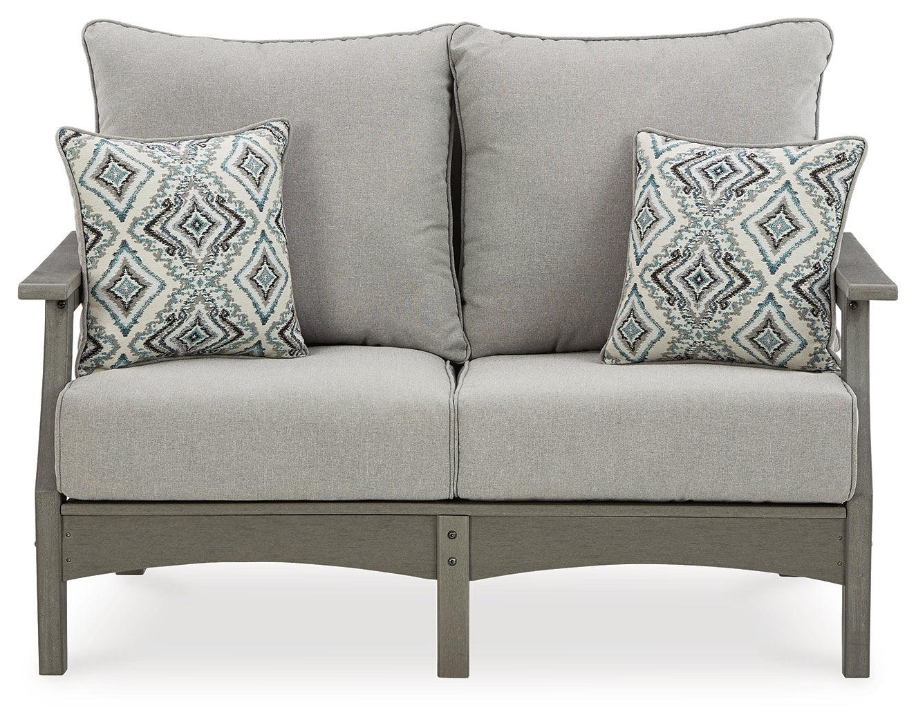 Visola Gray Outdoor Loveseat With Cushion - Image 3