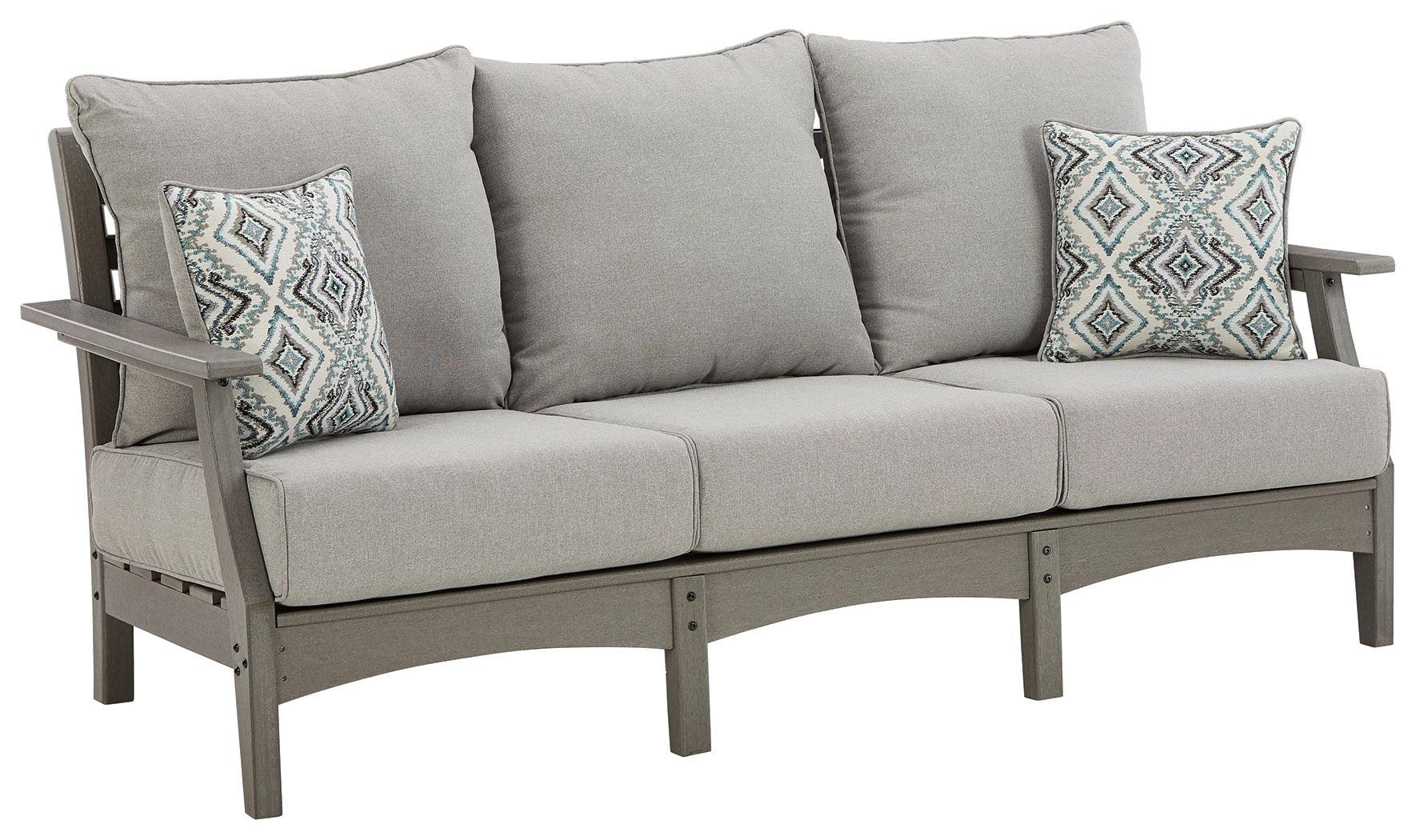 Visola Gray Outdoor Sofa With Cushion - Image 2