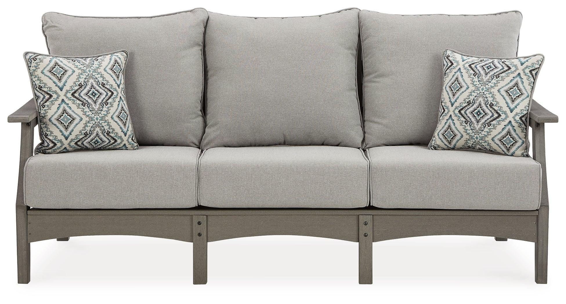 Visola Gray Outdoor Sofa With Cushion - Image 3